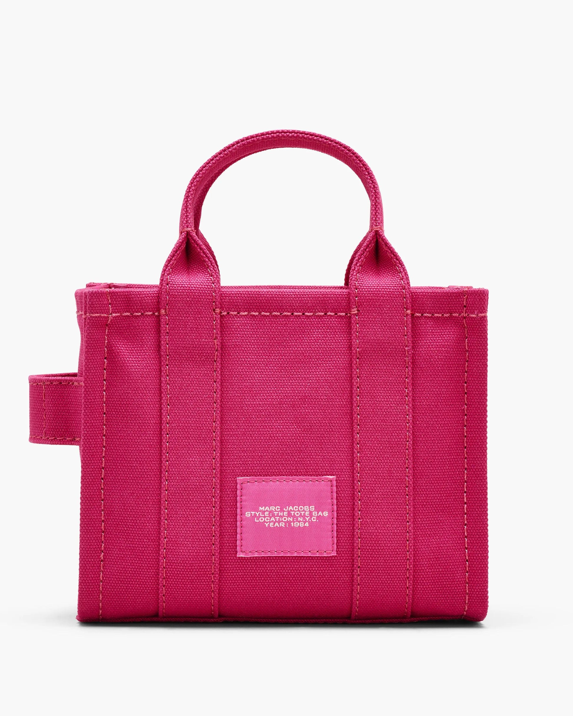 Bolsa Marc Jacobs The Canvas Crossbody Tote Bag, Lona de Algodão resistente, cor Rosa Framboesa, detalhe do material | Original Exports