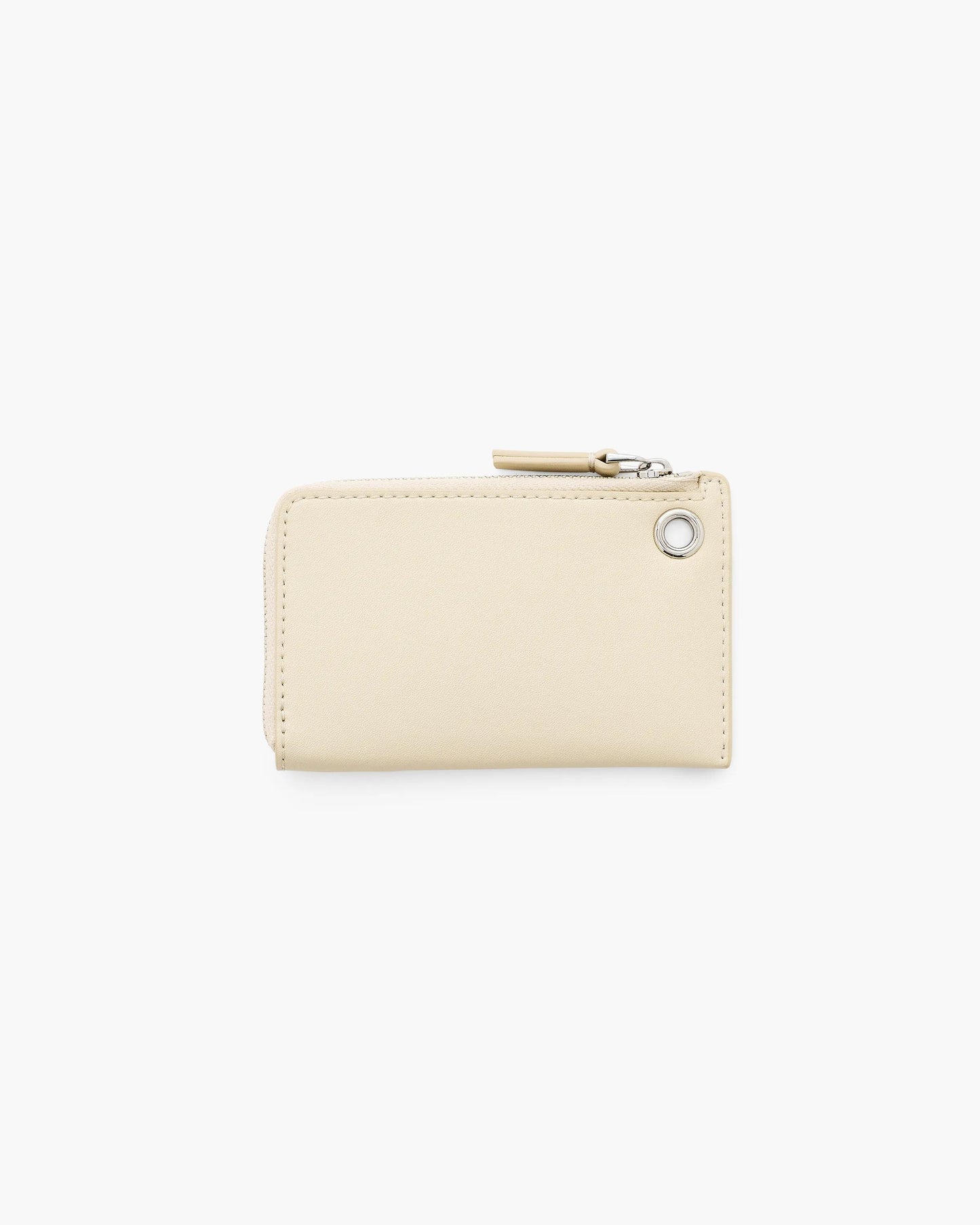 Carteira Marc Jacobs The Top Zip Charm Wallet, Couro Legítimo Liso, cor Branco Nuvem, detalhe do material | Original Exports