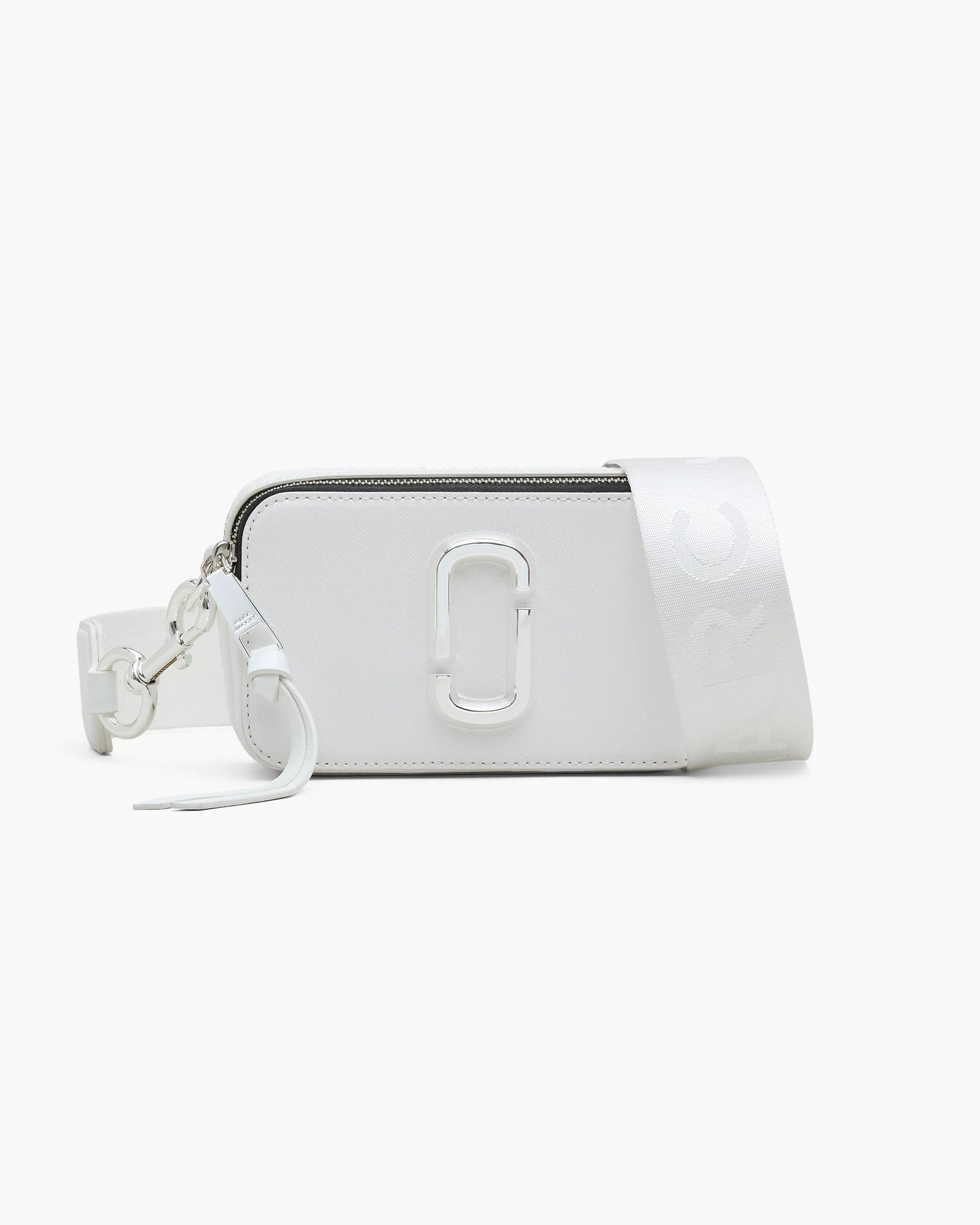 Bolsa Marc Jacobs The Snapshot DTM, Couro Saffiano Legítimo Tonal, cor Branco, vista frontal | Original Exports