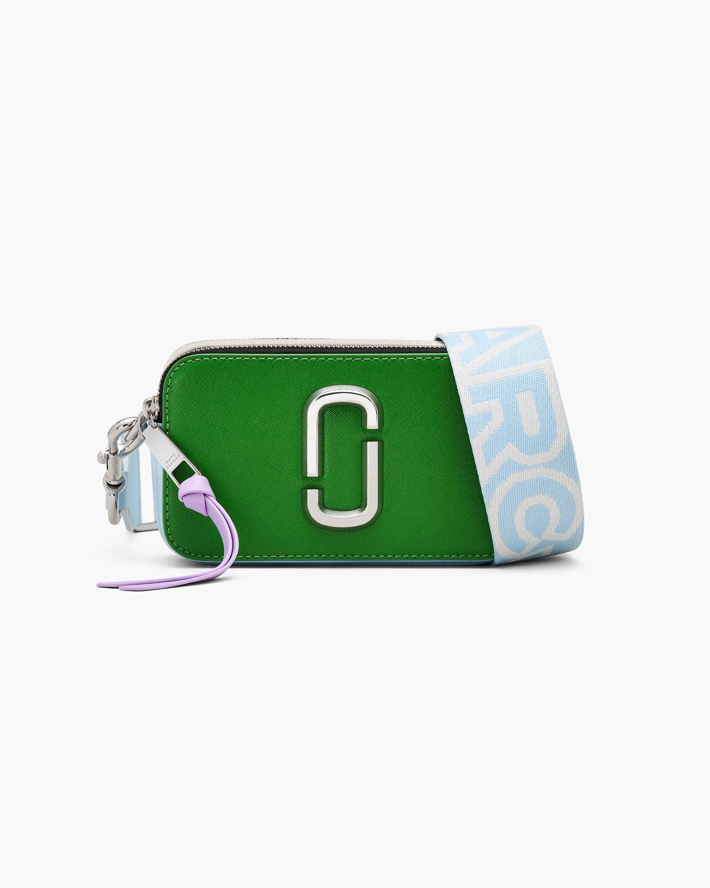 Bolsa Marc Jacobs The Snapshot Jacquard, Tecido Jacquard Estampado, cor Verde Kiwi Multicolor, vista frontal | Original Exports