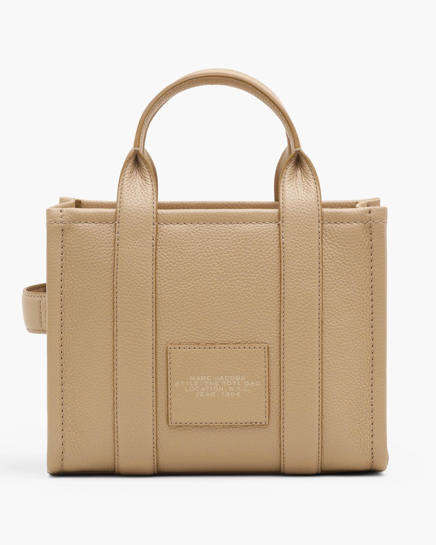 Bolsa Marc Jacobs The Leather Small Tote Bag, Couro Legítimo, cor Camelo, detalhe do material | Original Exports