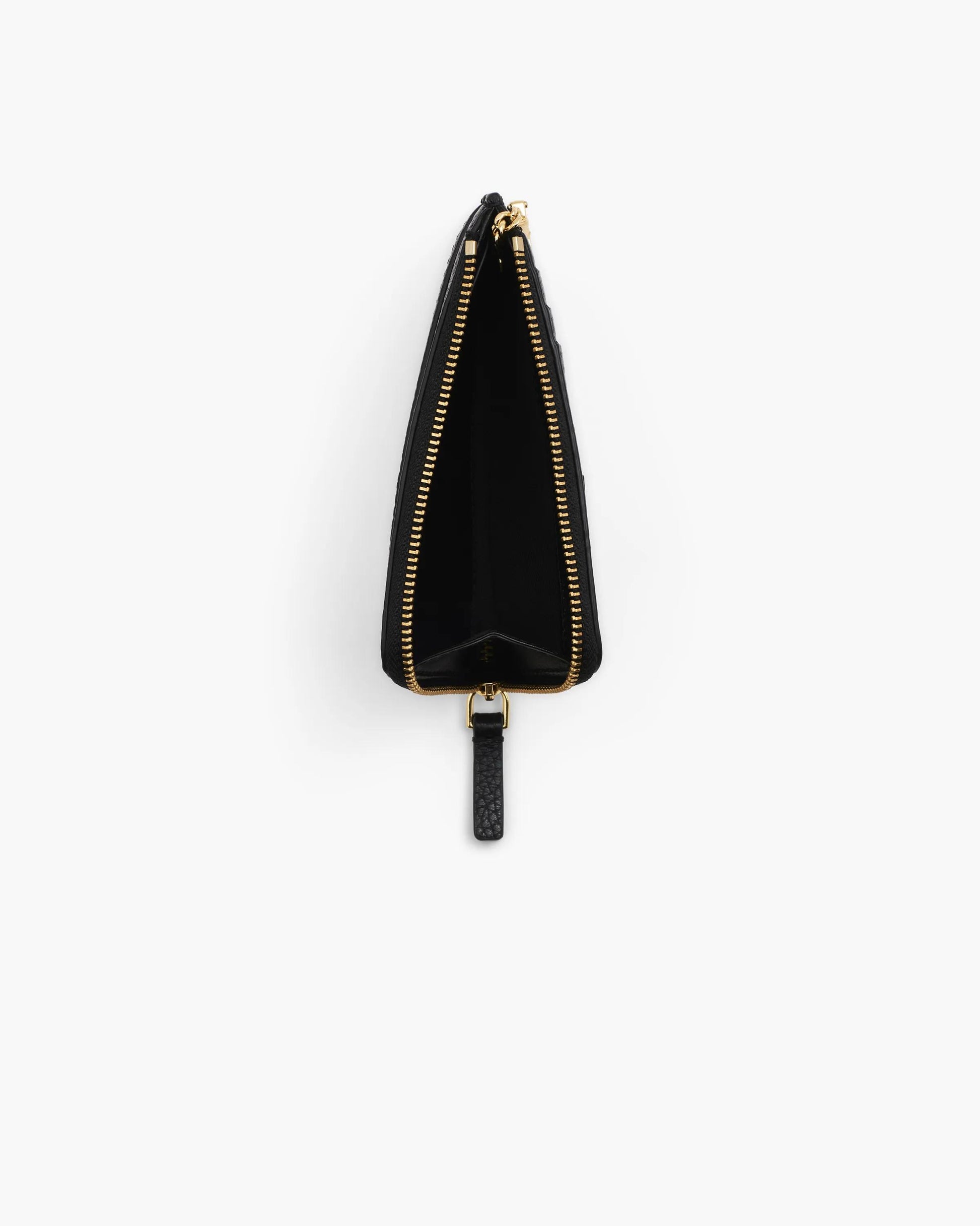Carteira Marc Jacobs The Leather Top Zip Multi Wallet, Couro Legítimo, cor Preto, vista lateral | Original Exports
