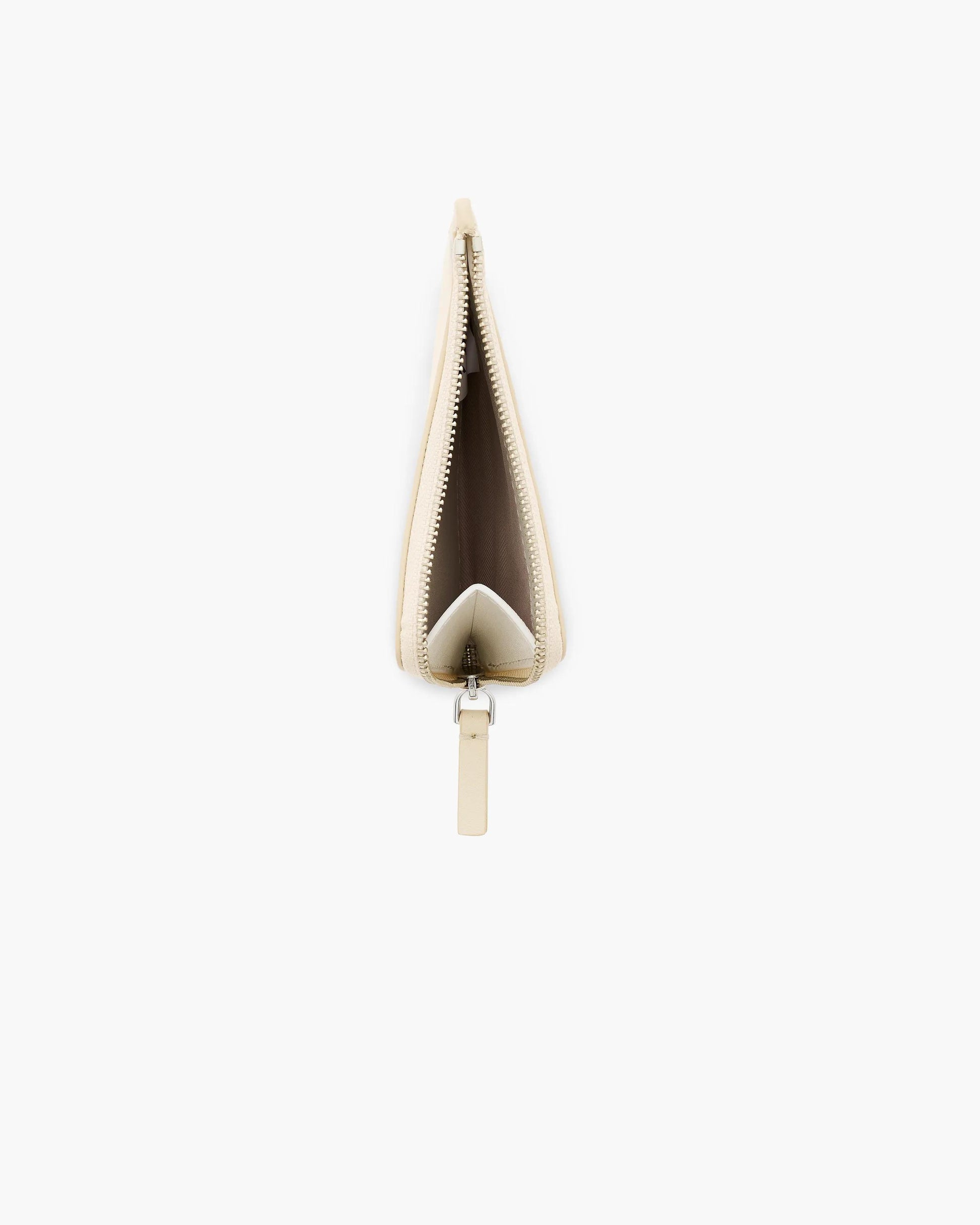 Carteira Marc Jacobs The Top Zip Charm Wallet, Couro Legítimo Liso, cor Branco Nuvem, vista lateral | Original Exports
