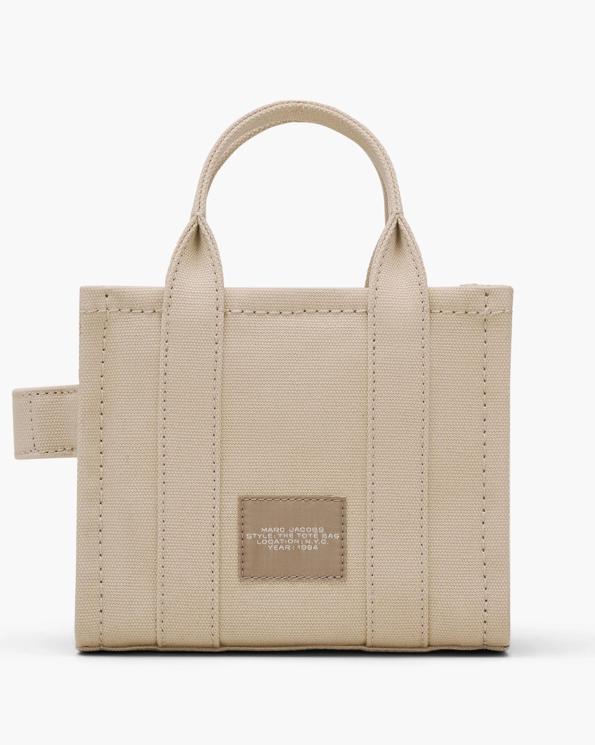 Bolsa Marc Jacobs The Canvas Crossbody Tote Bag, Lona de Algodão resistente, cor Beige, detalhe do material | Original Exports