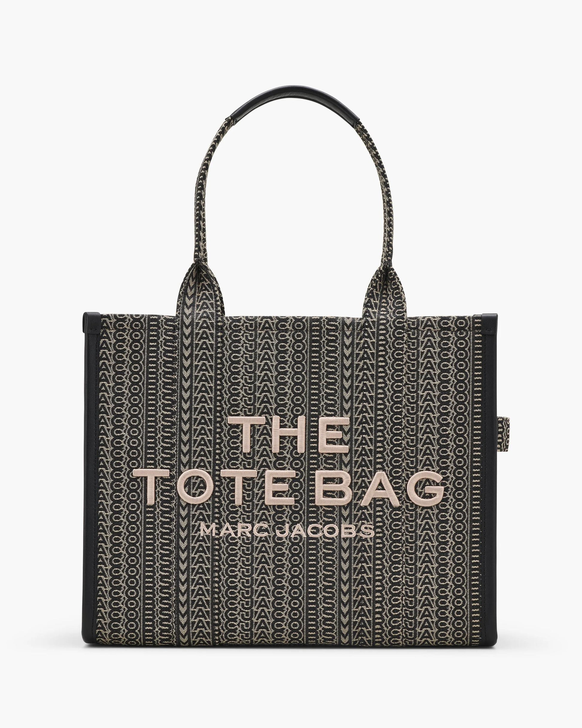 Bolsa Marc Jacobs The Monogram Jacquard Large Tote Bag, Jacquard com Monograma, cor Beige Multicolor, vista frontal | Original Exports
