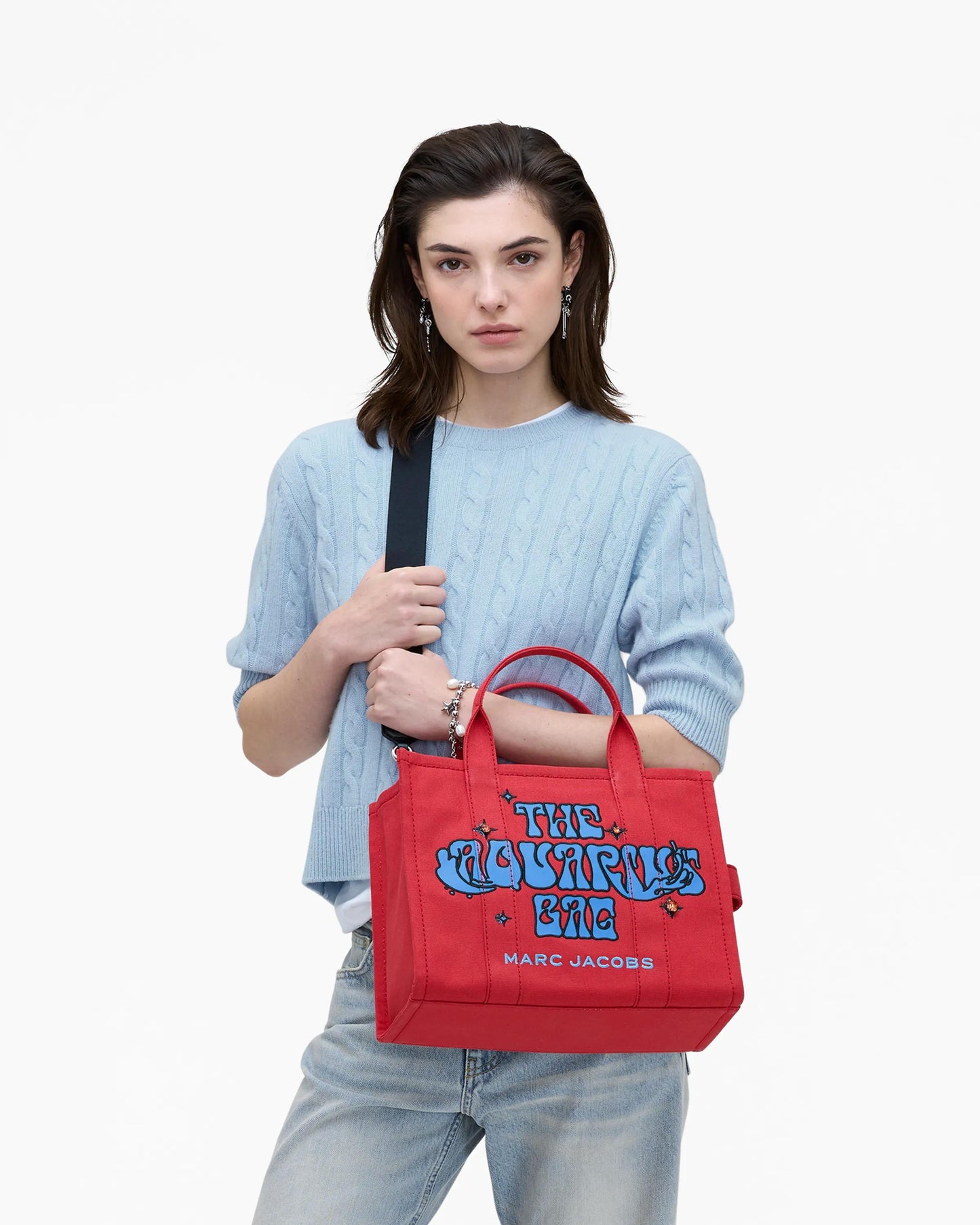Bolsa Marc Jacobs The Zodiac Tote Bag, Lona de Algodão, cor Aquário, vista lateral | Original Exports
