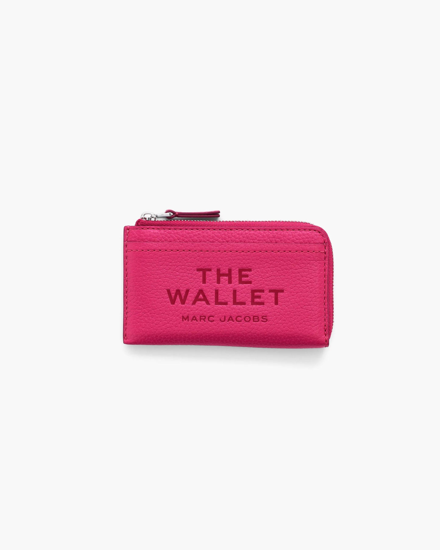 Carteira Marc Jacobs The Leather Top Zip Multi Wallet, Couro Legítimo, cor Rosa Framboesa, vista frontal | Original Exports