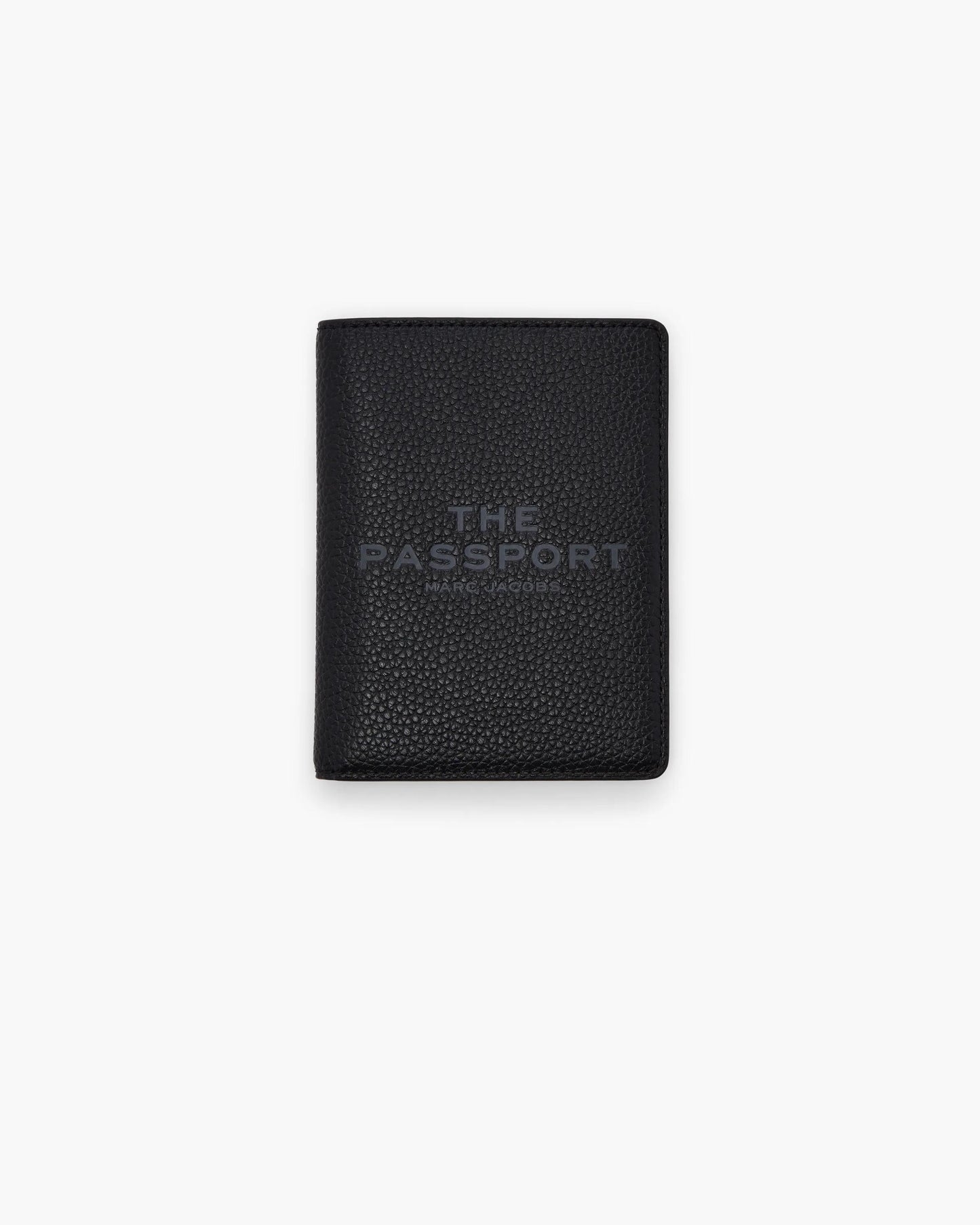 Carteira Marc Jacobs The Passport Case, Couro Martelado, cor Preto, vista frontal | Original Exports
