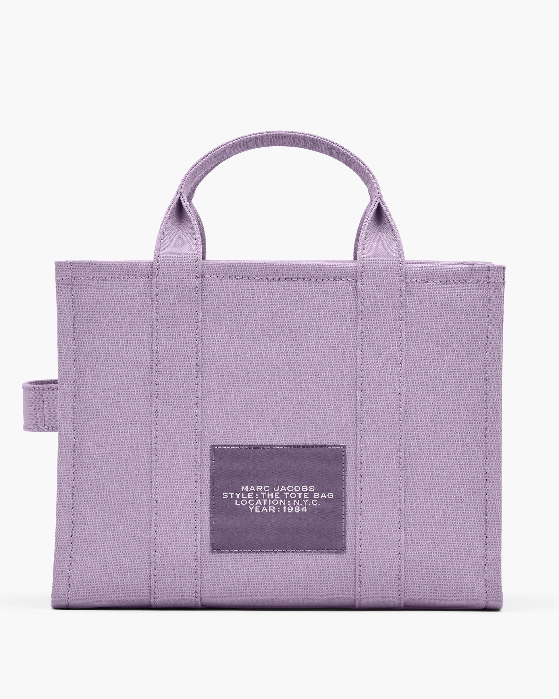 Bolsa Marc Jacobs The Canvas Medium Tote Bag, Lona de Algodão, cor Lilás, detalhe do material | Original Exports
