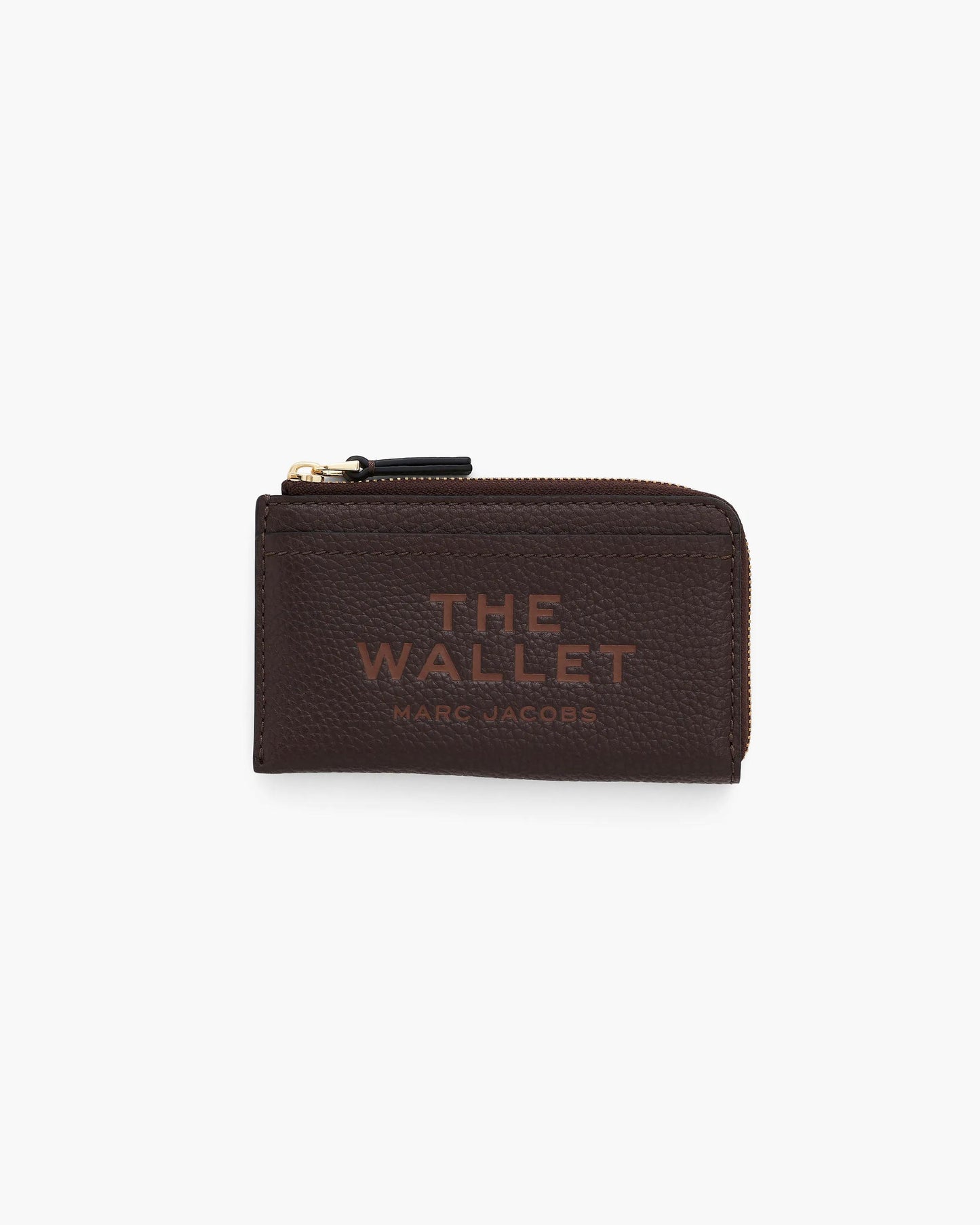 Carteira Marc Jacobs The Leather Top Zip Multi Wallet, Couro Legítimo, cor Ganache (Marrom), vista frontal | Original Exports