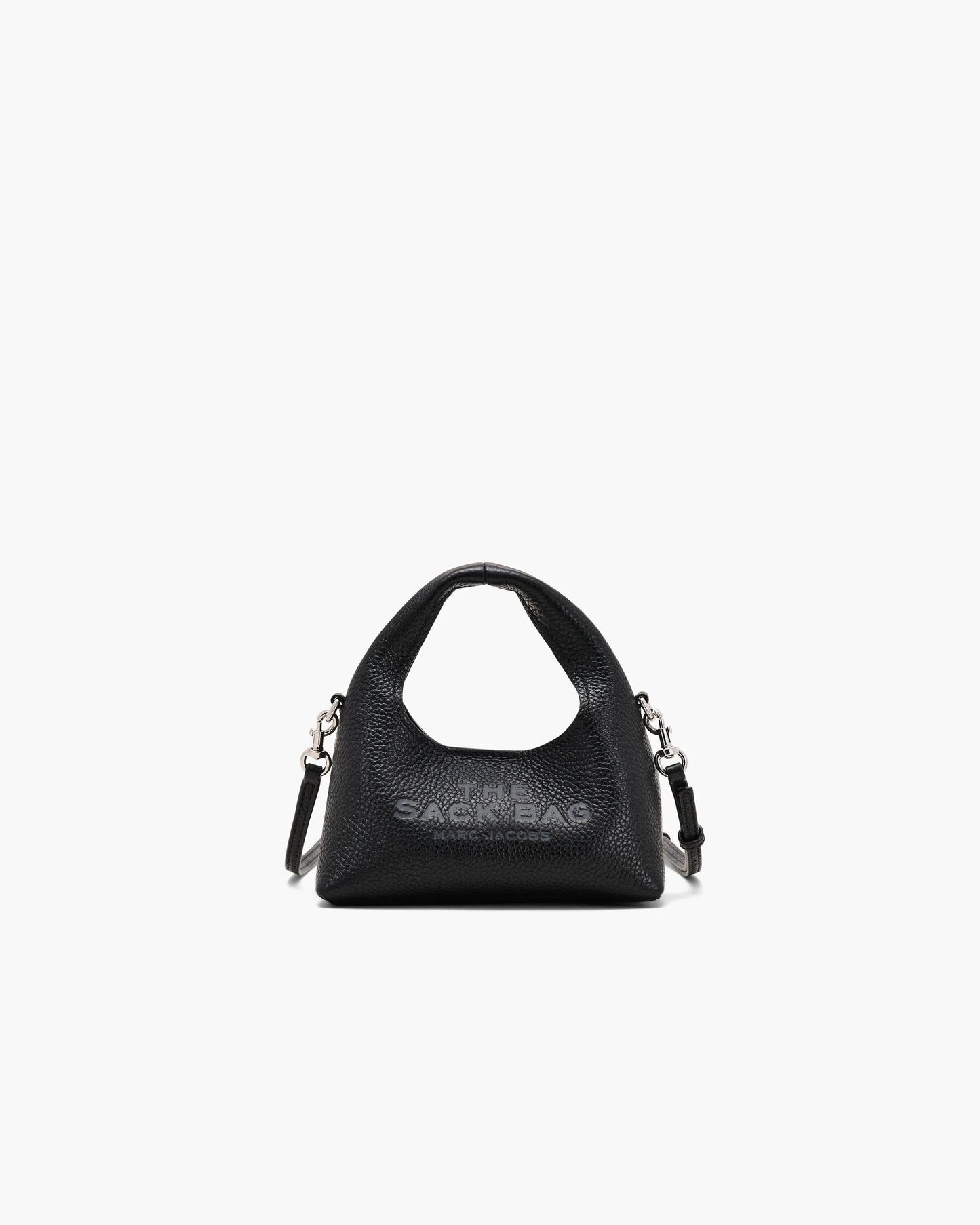 Bolsa Marc Jacobs The Micro Crossbody Sack Bag, Couro Legítimo, cor Preto, vista frontal | Original Exports