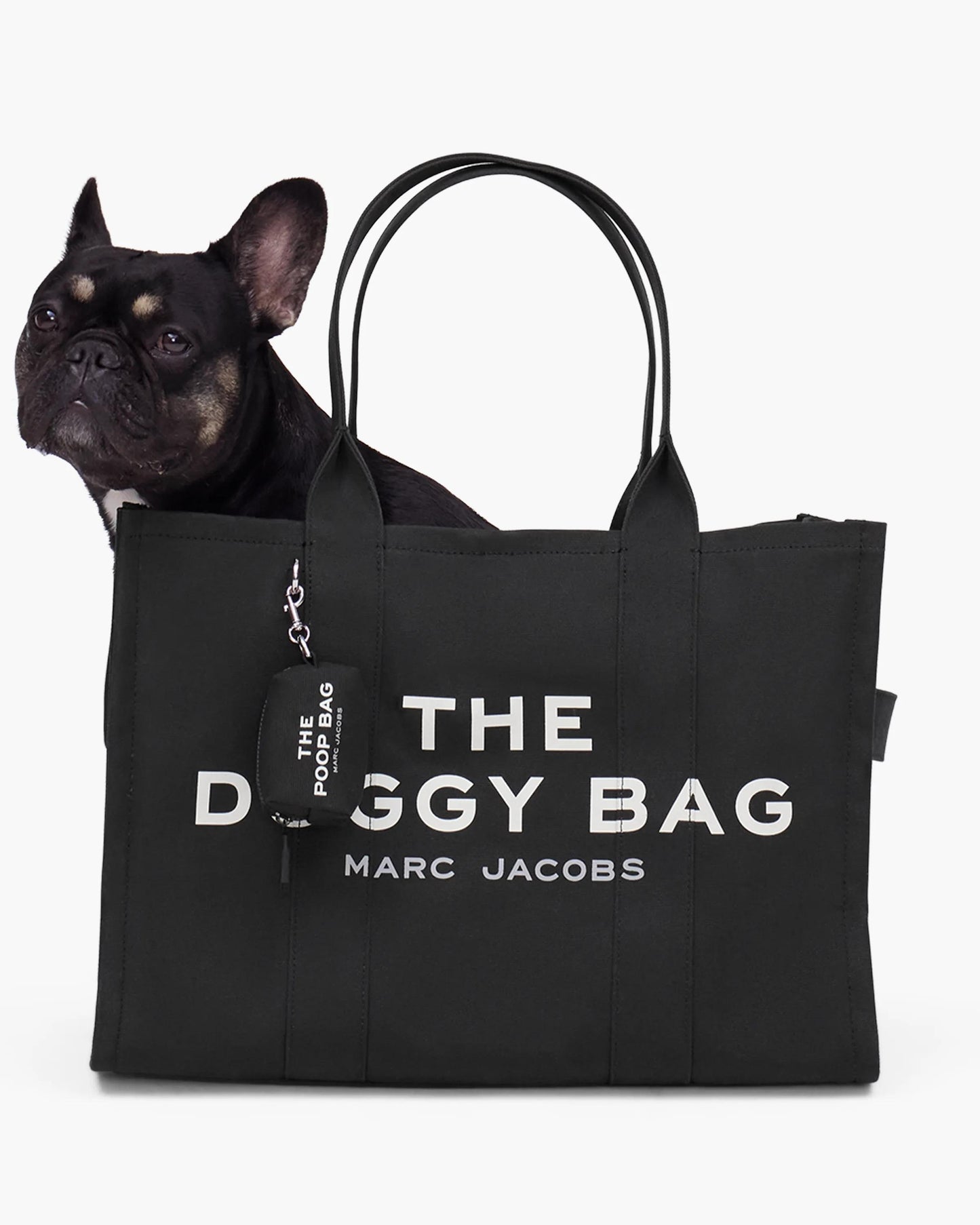 Bolsa Marc Jacobs The Doggy Bag, Lona resistente com forro impermeável lavável, cor Preto, vista interna | Original Exports