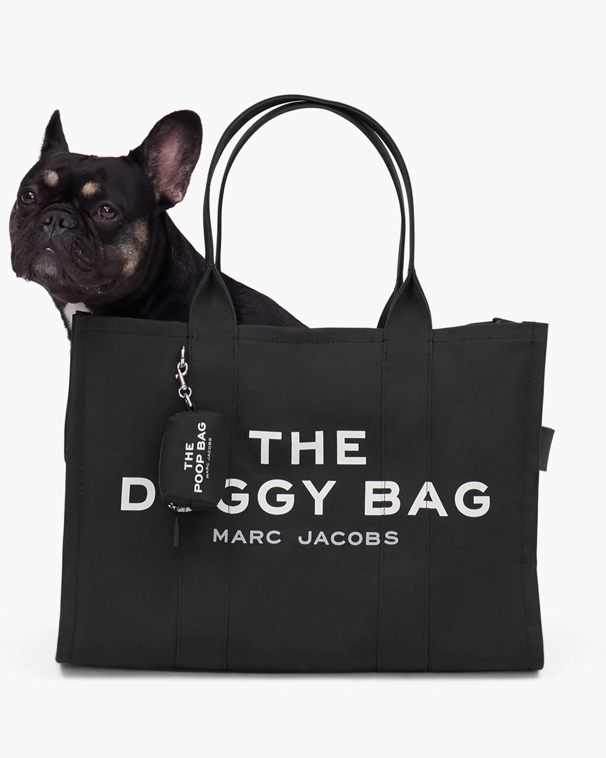 Bolsa Marc Jacobs The Doggy Bag, Lona resistente com forro impermeável lavável, cor Preto, vista interna | Original Exports
