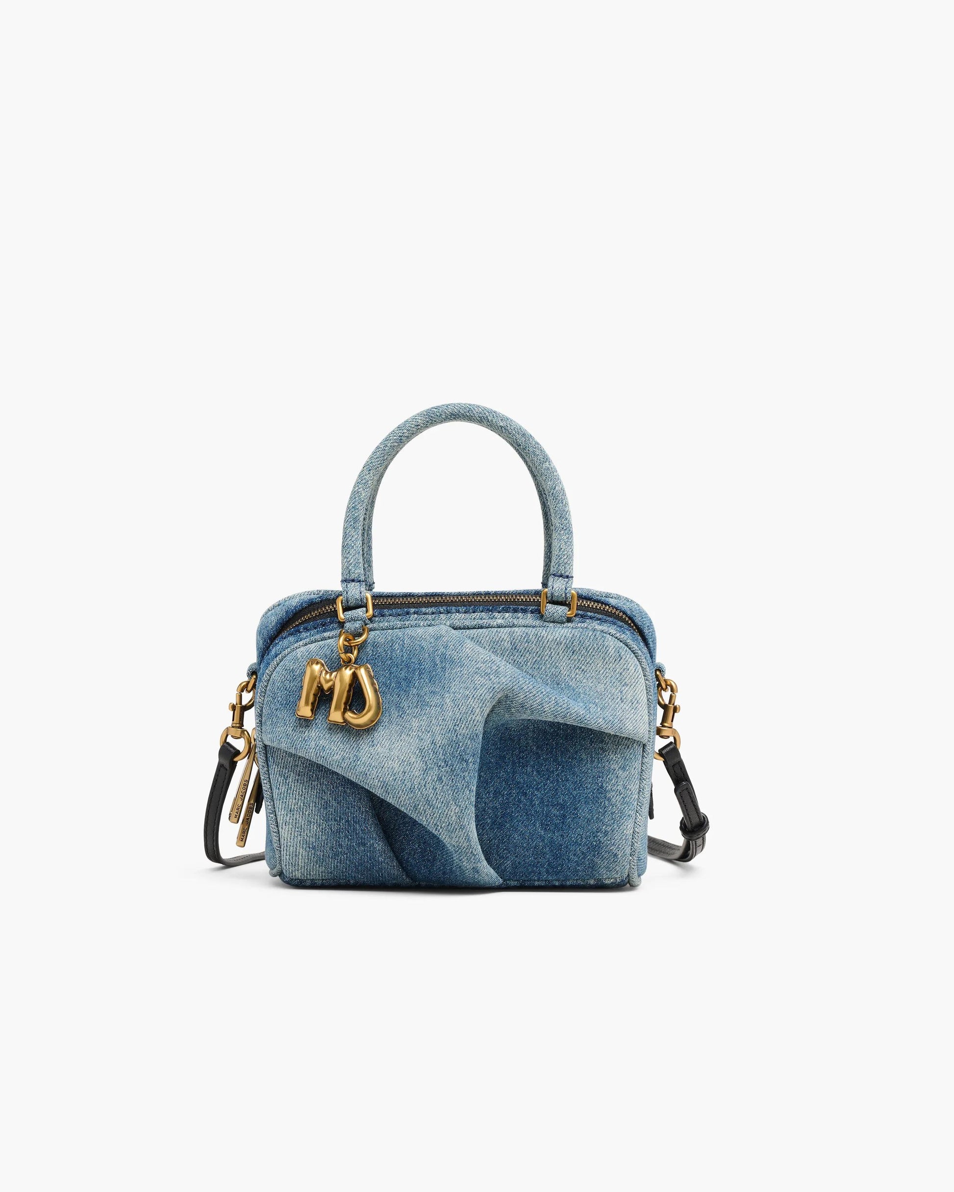 Bolsa Marc Jacobs The Denim Mini Wave, Jeans, cor Jeans Médio (Indigo), vista frontal | Original Exports