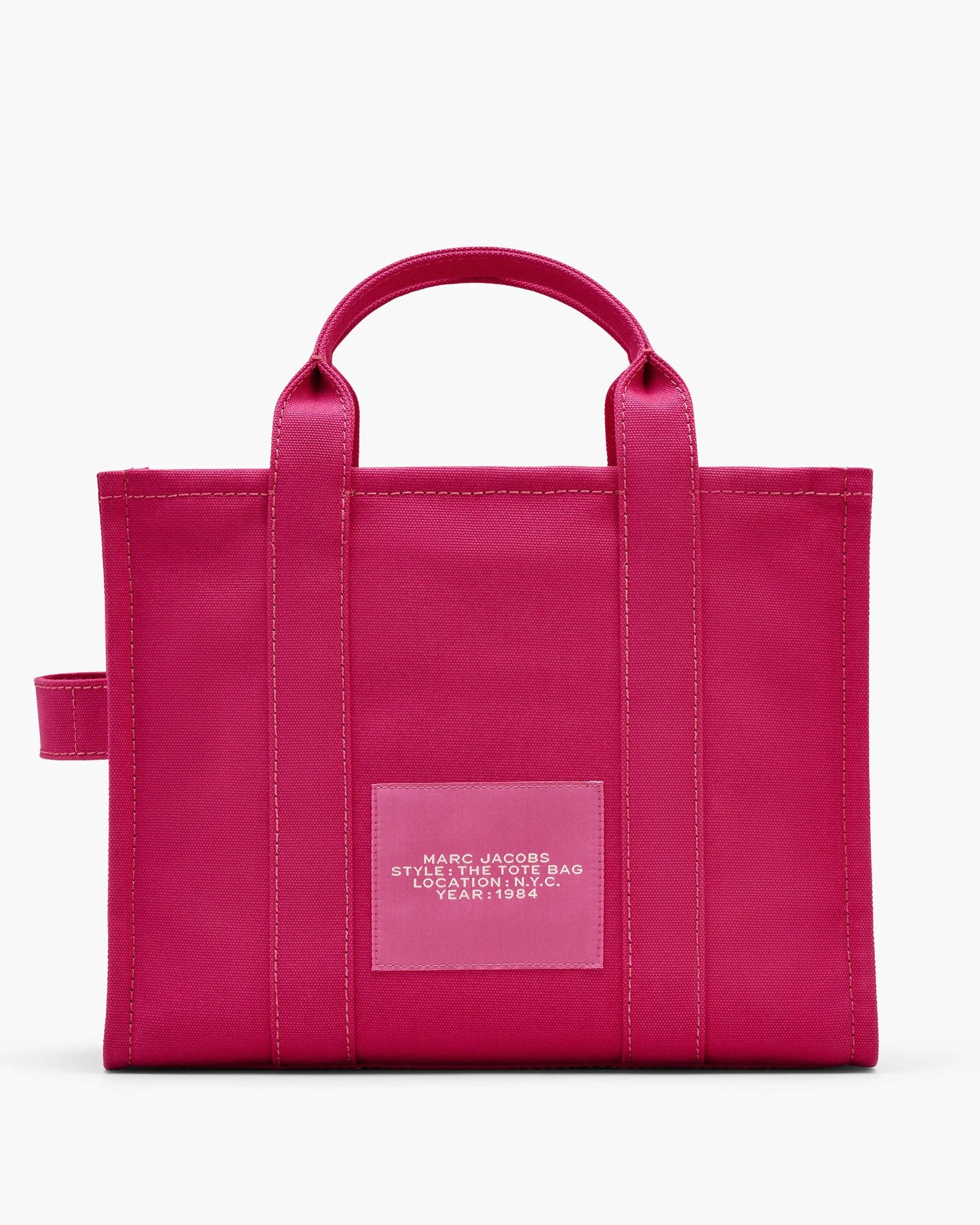 Bolsa Marc Jacobs The Canvas Medium Tote Bag, Lona de Algodão, cor Rosa Framboesa, detalhe do material | Original Exports