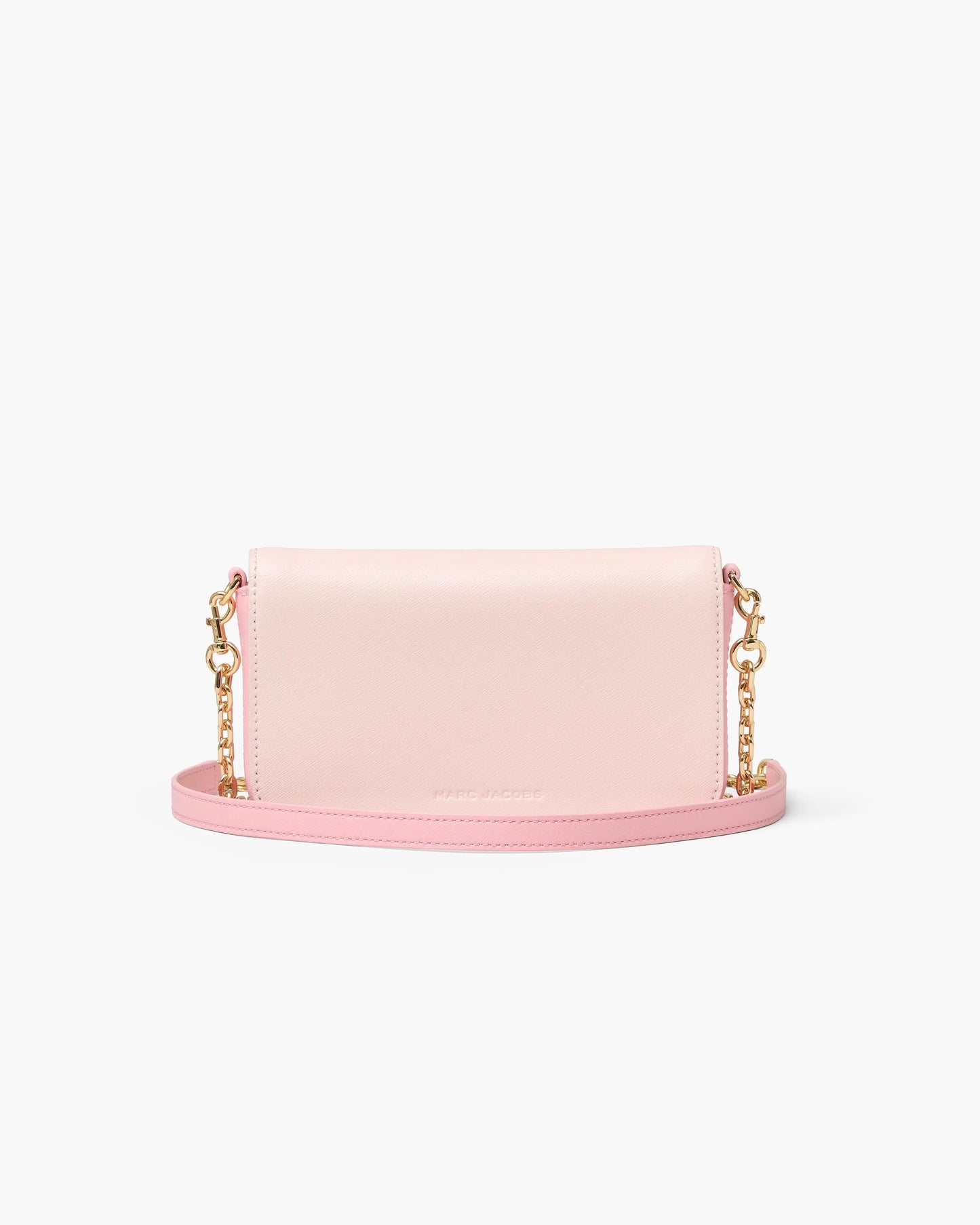 Bolsa Marc Jacobs The Snapshot Wallet On Chain, Couro Saffiano Legítimo, cor Rosa Pó Multicolor, detalhe do material | Original Exports
