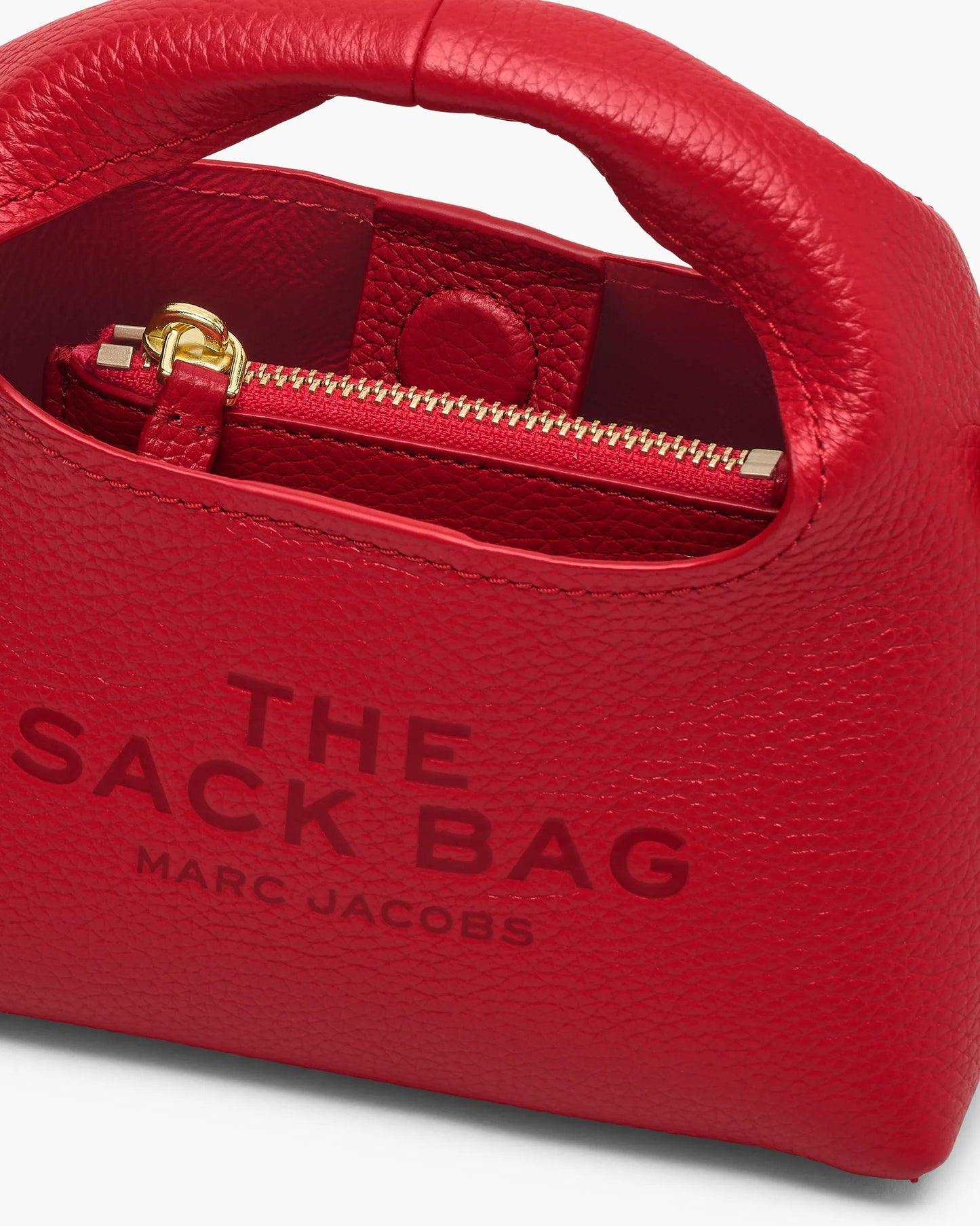 Bolsa Marc Jacobs The Micro Crossbody Sack Bag, Couro Legítimo, cor Vermelho Intenso, vista interna | Original Exports