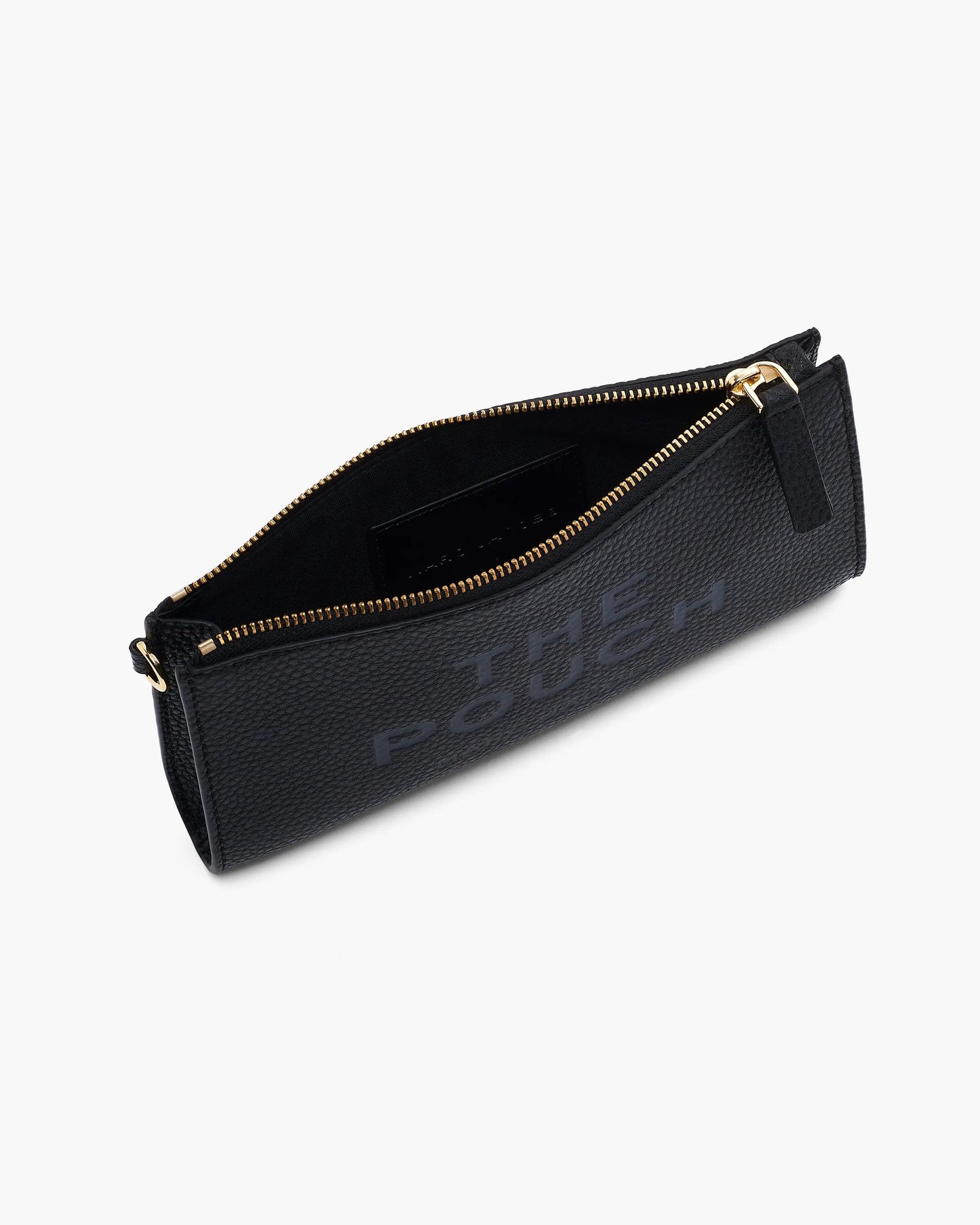 Pochete Marc Jacobs The Leather Pouch, Couro Martelado, cor Preto, detalhe do material | Original Exports