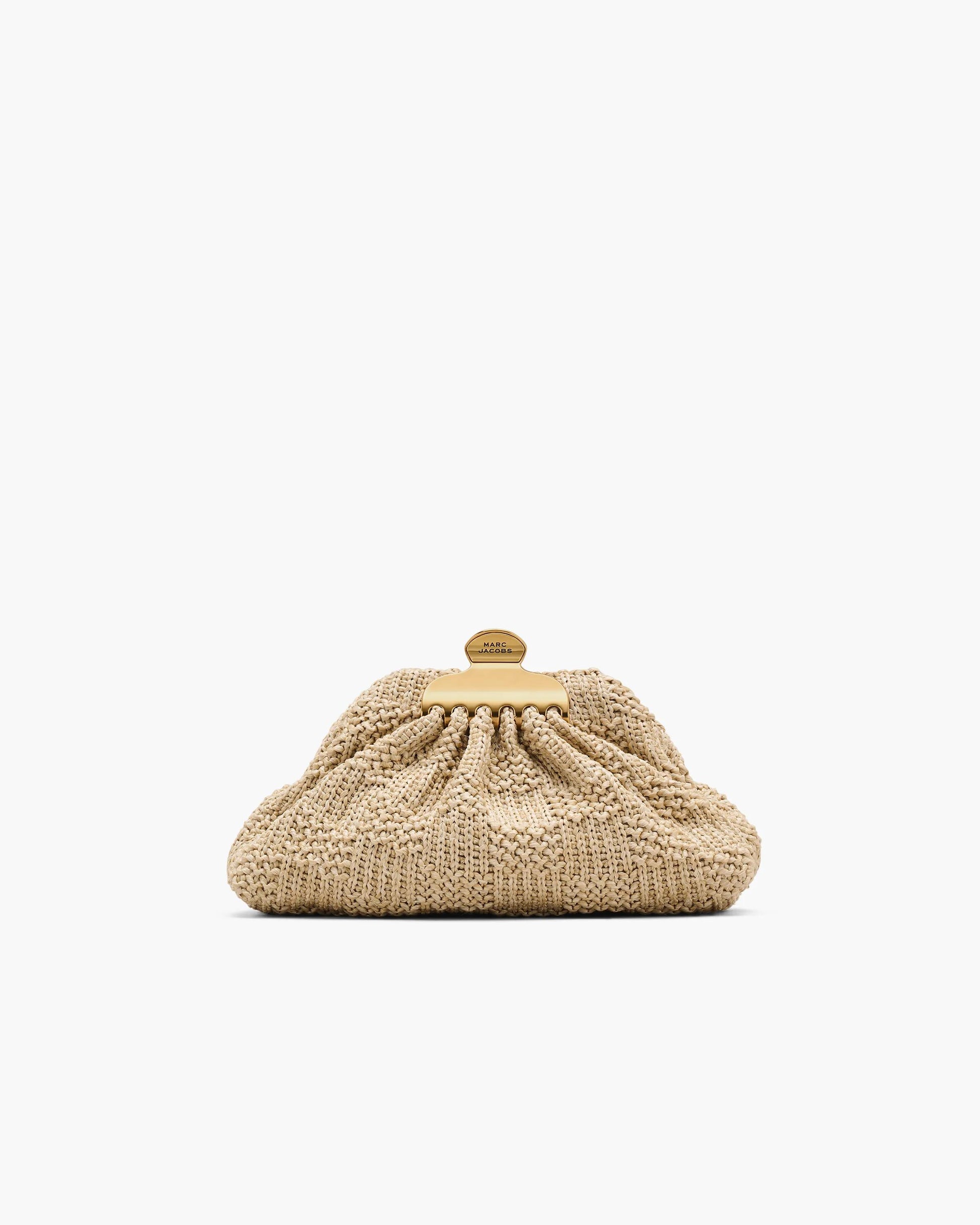 Bolsa Marc Jacobs The Summer Woven Glam Small Clutch, Fibra Trançada, cor Natural, vista frontal | Original Exports