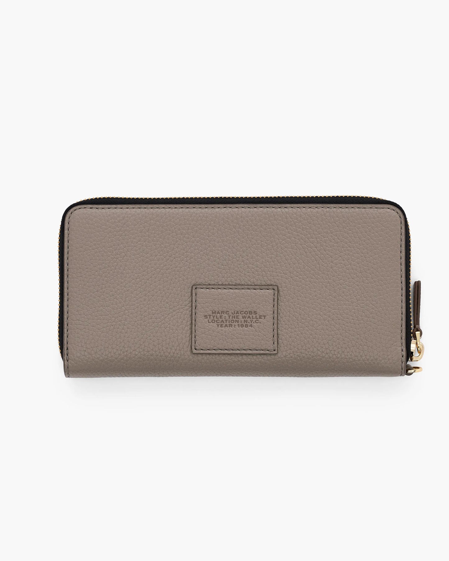 Carteira Marc Jacobs The Leather Continental Wallet, Couro Legítimo Full-Grain, cor Cimento, detalhe do material | Original Exports
