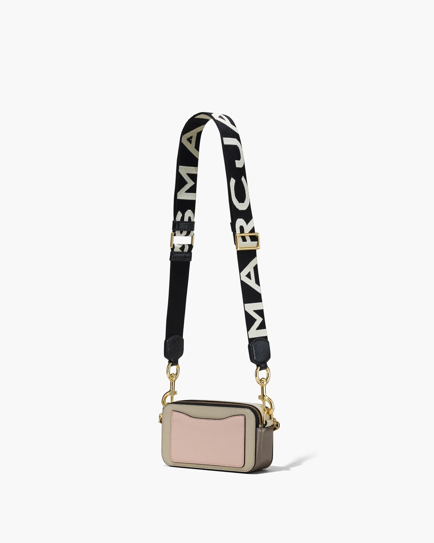 Bolsa Marc Jacobs The Snapshot Jacquard, Tecido Jacquard Estampado, cor Cáqui Multicolor, detalhe do material | Original Exports