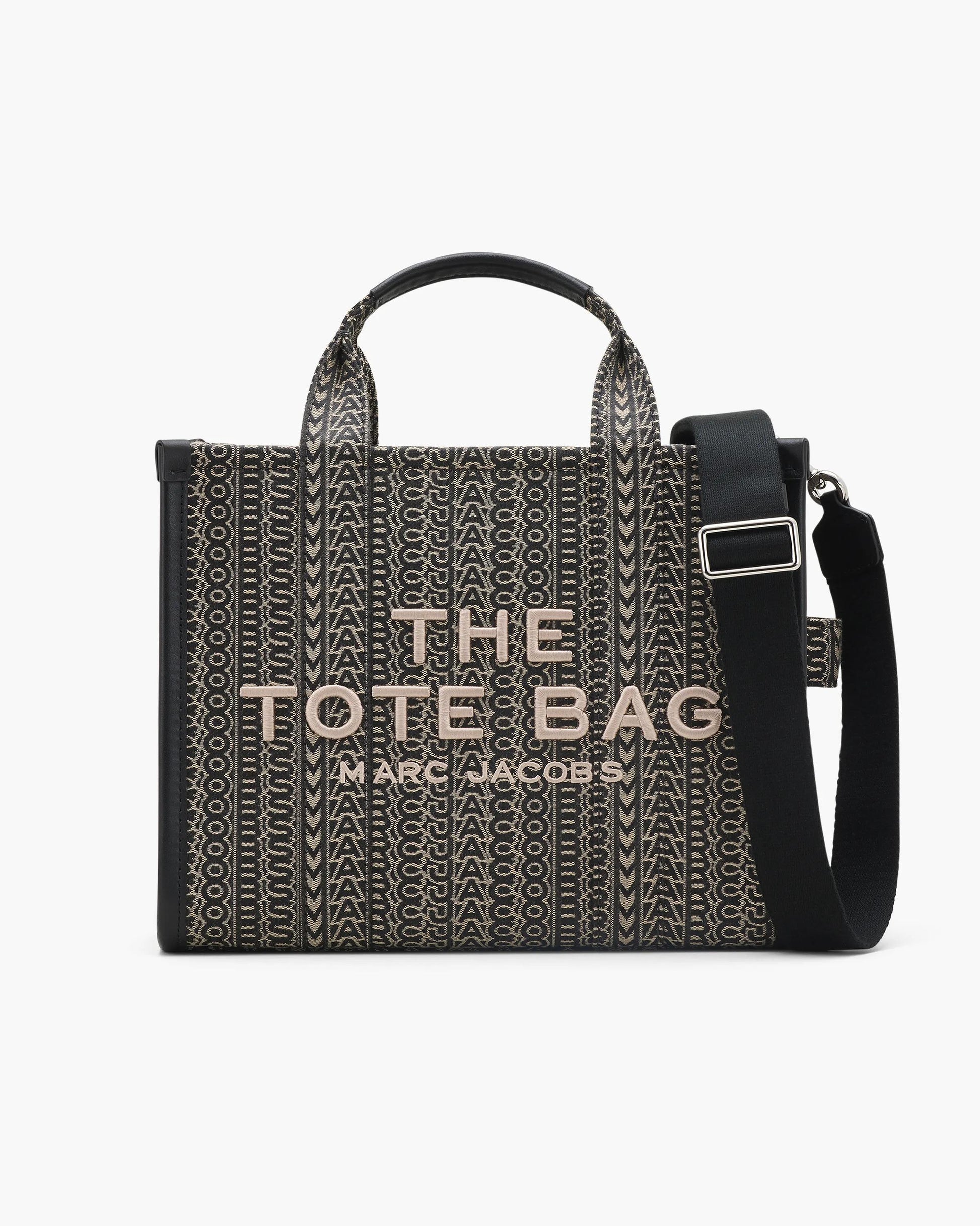 Bolsa Marc Jacobs The Monogram Jacquard Medium Tote Bag, Jacquard com Monograma, cor Beige Multicolor, vista frontal | Original Exports