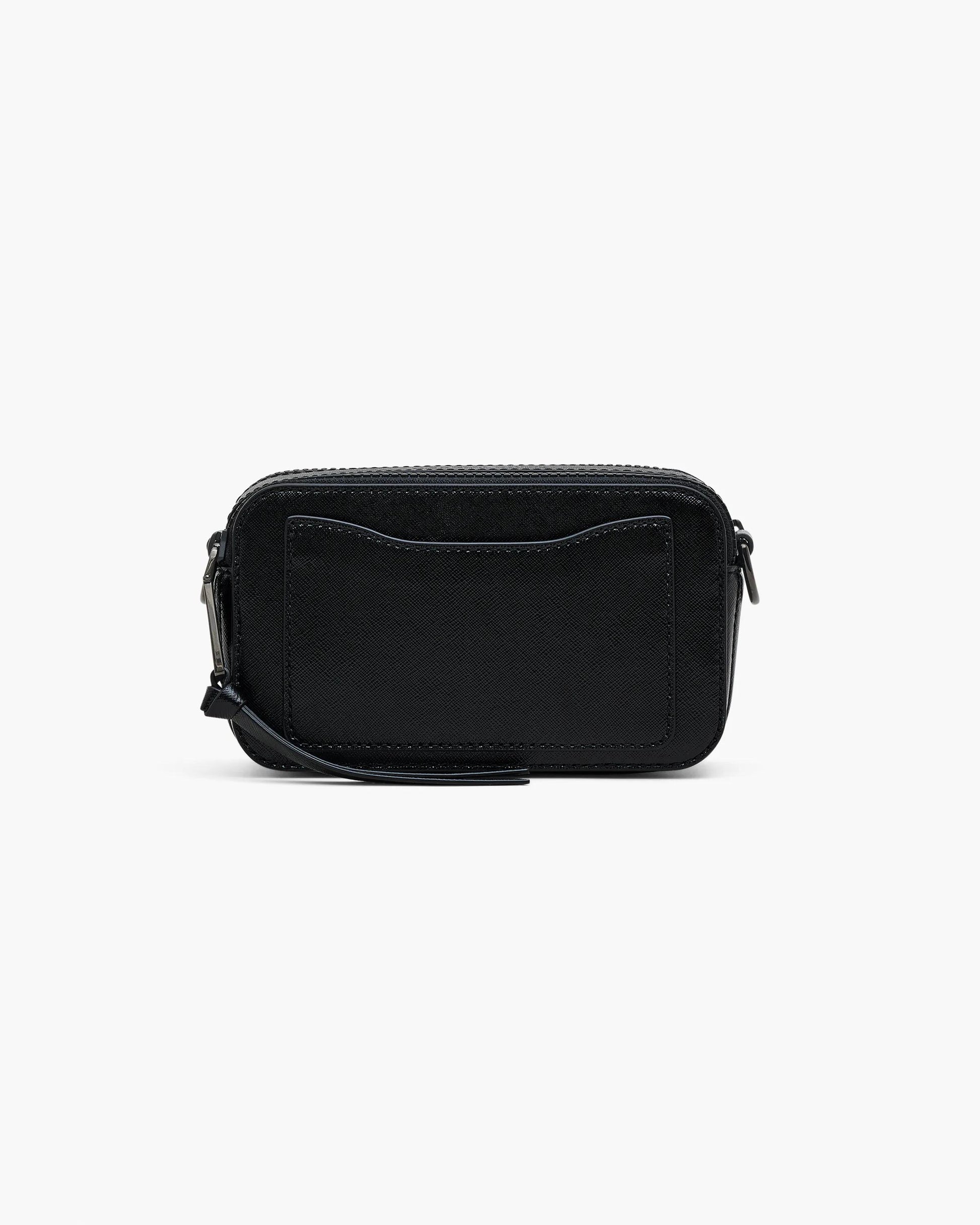 Bolsa Marc Jacobs The Snapshot DTM, Couro Saffiano Legítimo Tonal, cor Preto, detalhe do material | Original Exports
