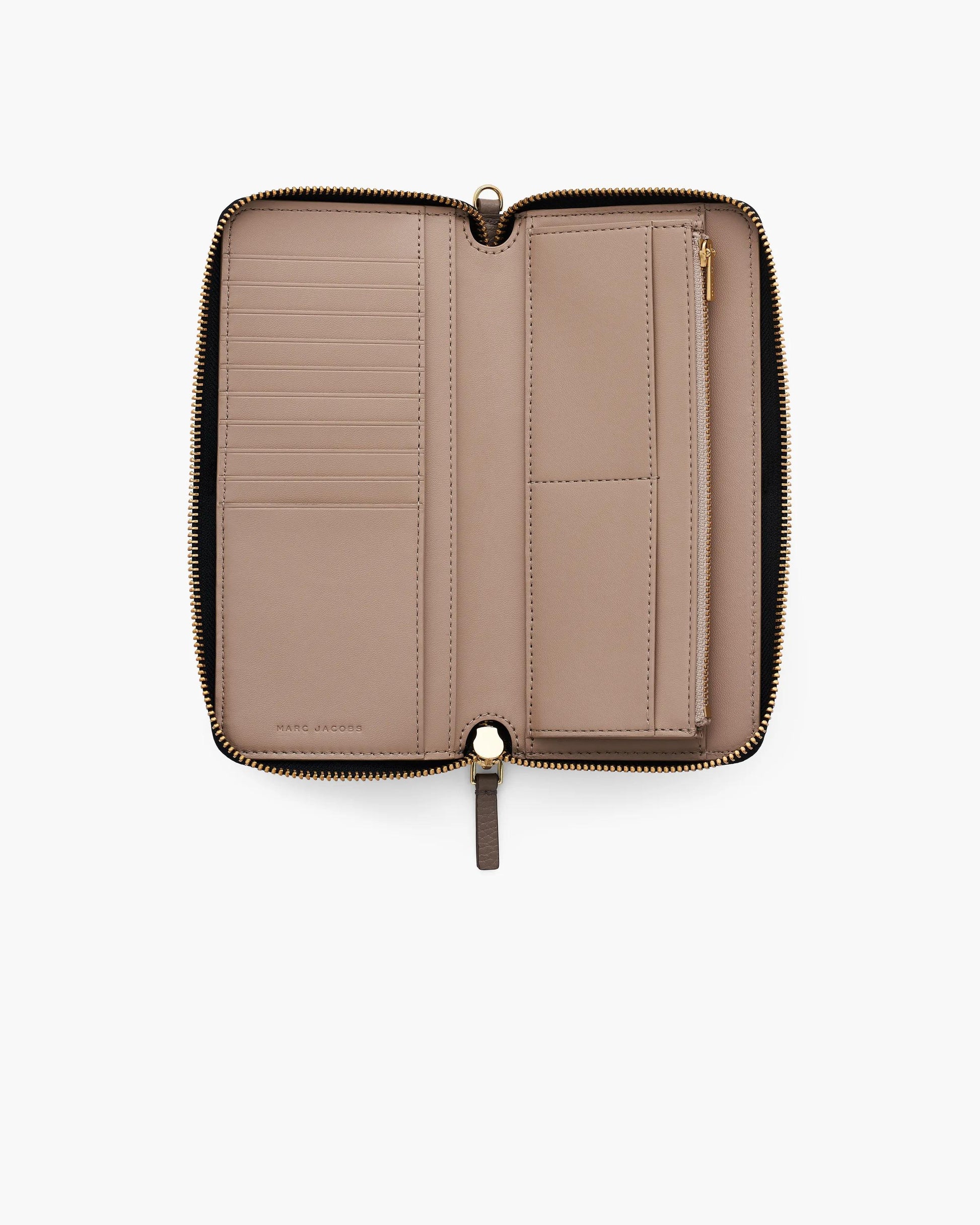 Carteira Marc Jacobs The Leather Continental Wallet, Couro Legítimo Full-Grain, cor Cimento, vista lateral | Original Exports