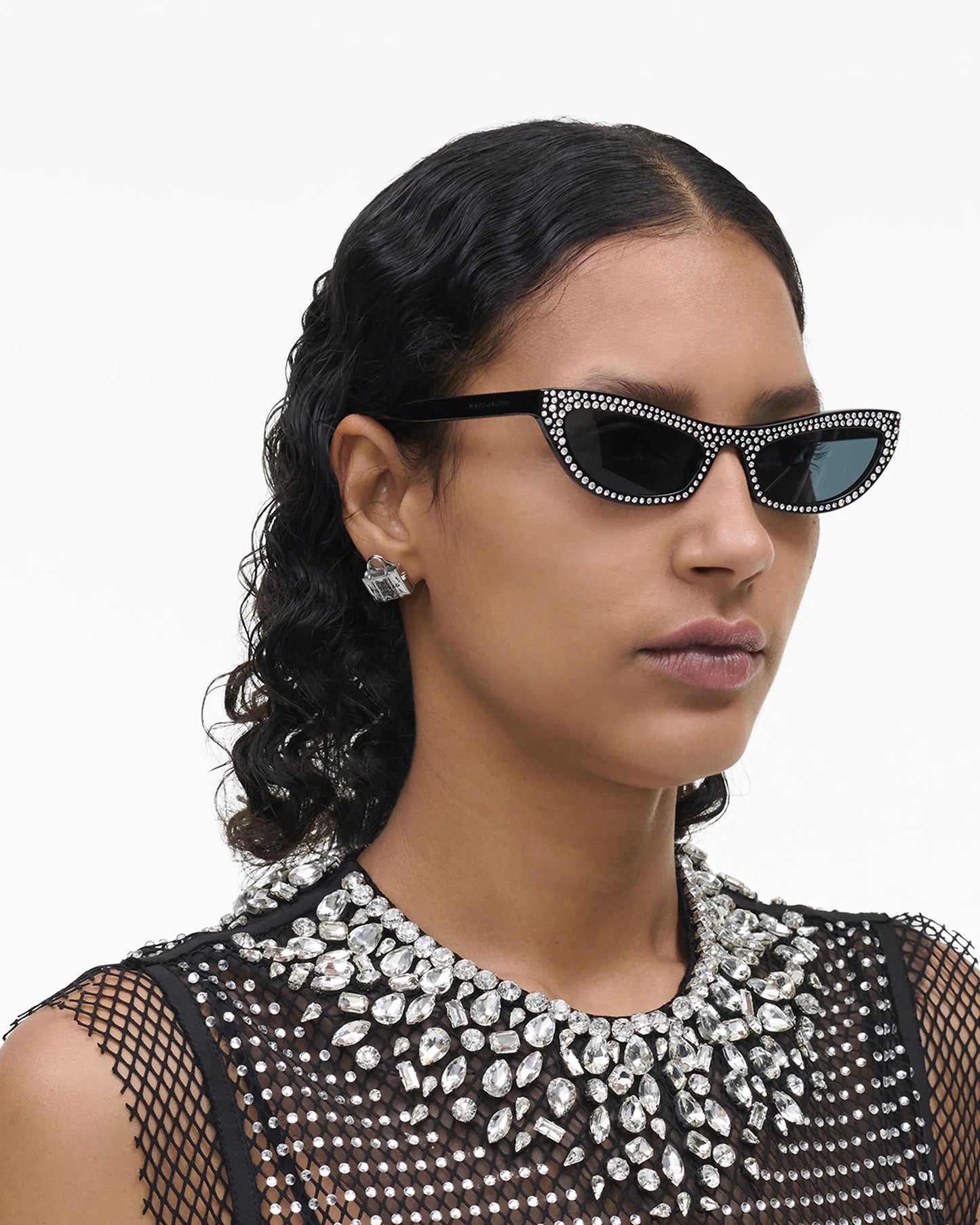 Óculos de Sol Marc Jacobs The Cat Eye Sunglasses, Acetato, cor Preto, vista lateral | Original Exports