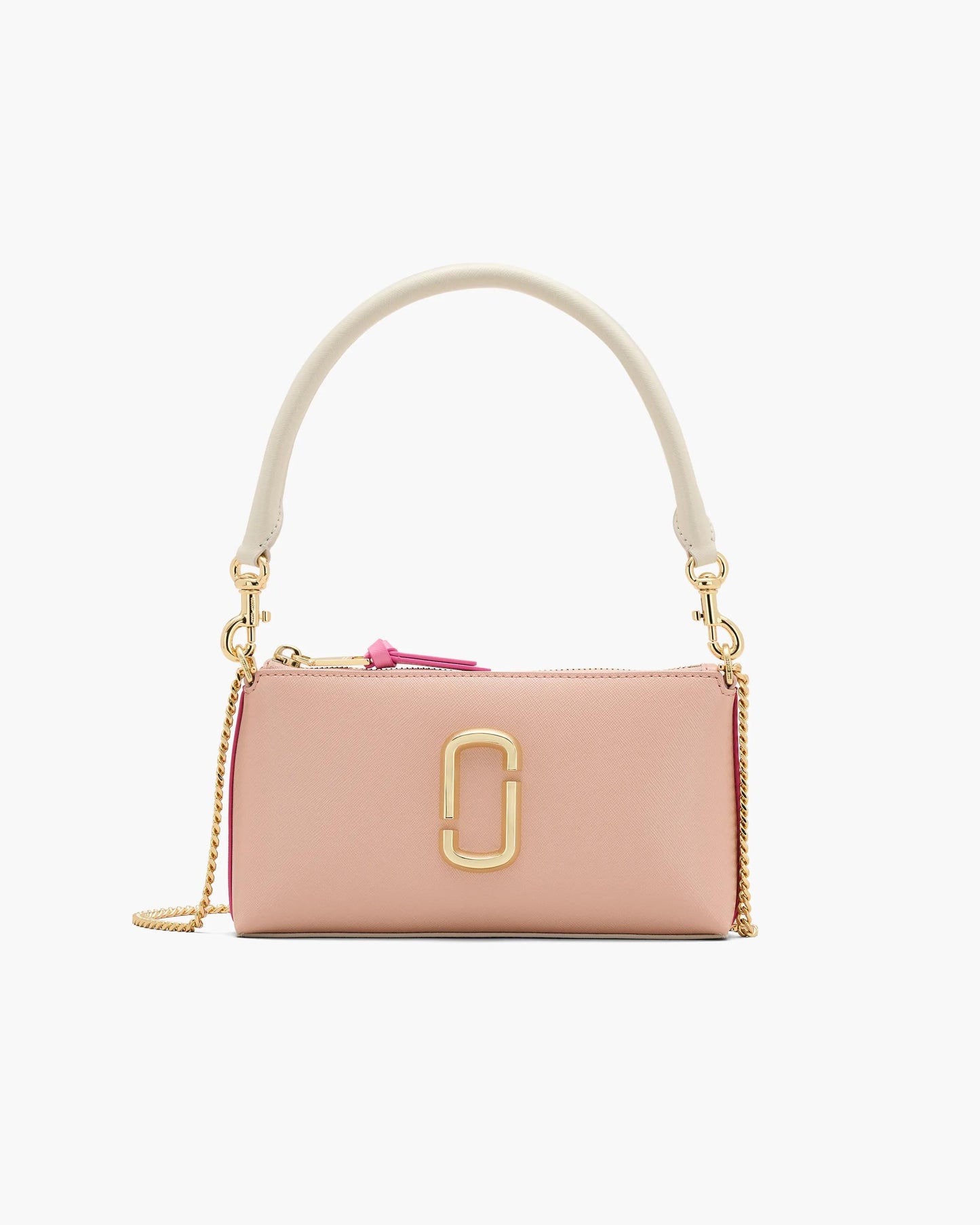 Bolsa Marc Jacobs The Snapshot Convertible Shoulder Bag, Couro Saffiano Legítimo texturizado, cor Rose Multi, vista frontal | Original Exports