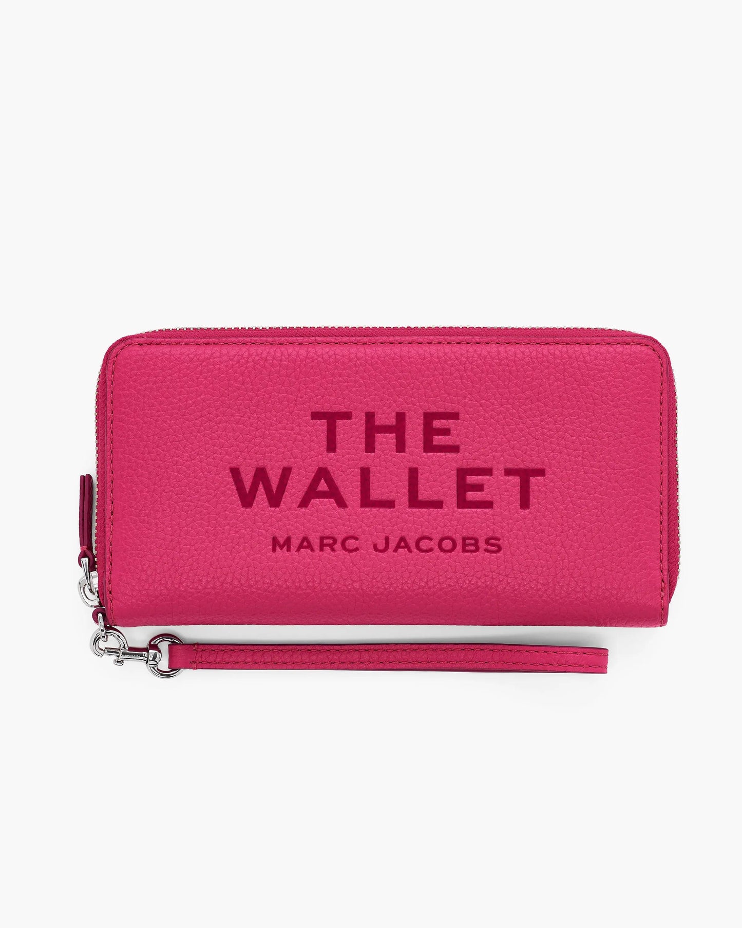 Carteira Marc Jacobs The Leather Continental Wallet, Couro Legítimo Full-Grain, cor Rosa Framboesa, vista frontal | Original Exports