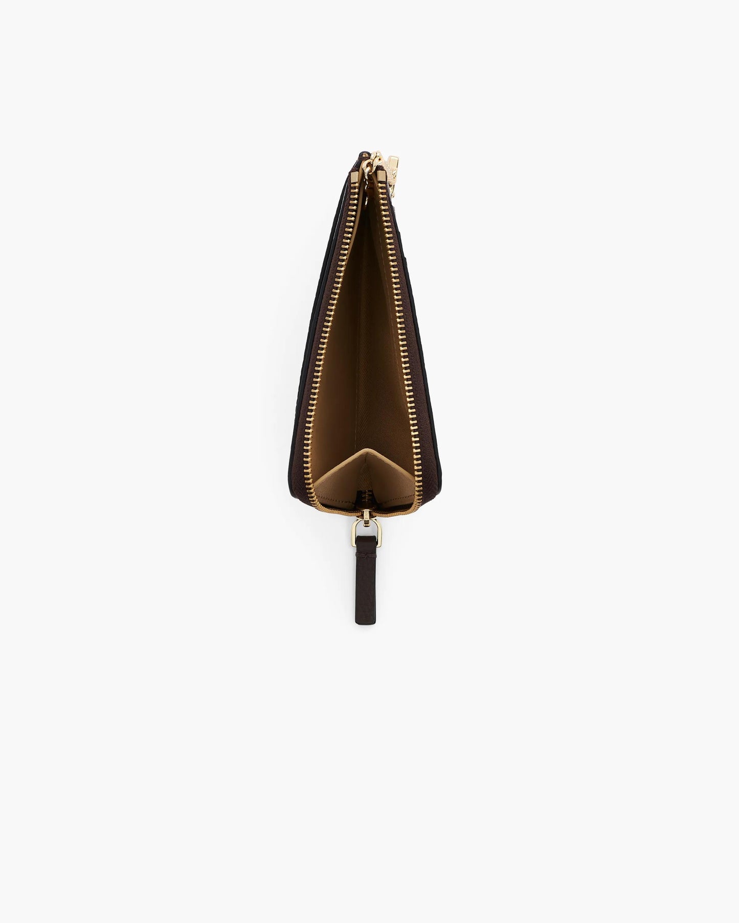 Carteira Marc Jacobs The Leather Top Zip Multi Wallet, Couro Legítimo, cor Ganache (Marrom), vista lateral | Original Exports