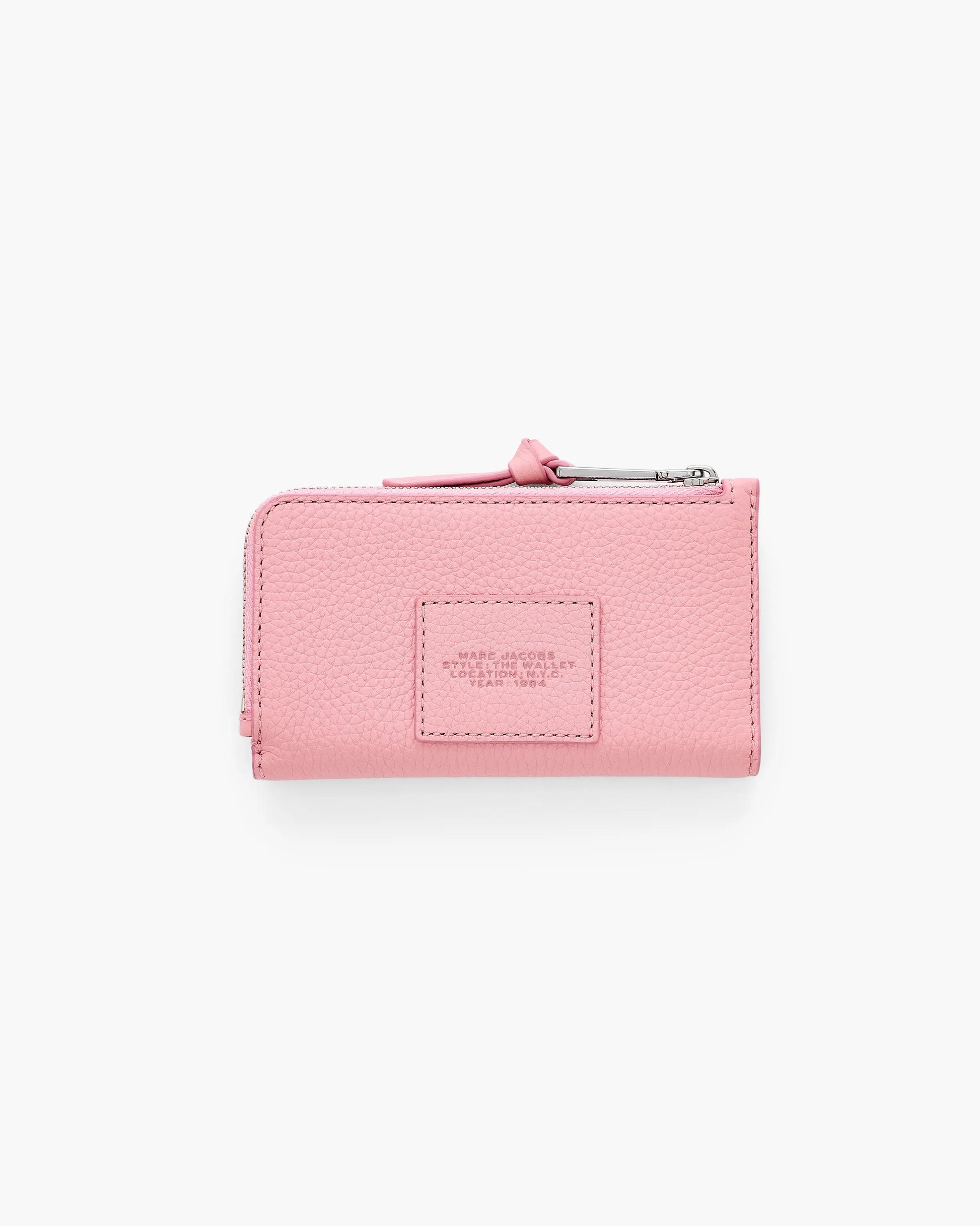 Carteira Marc Jacobs The Leather Slim Wallet, Couro Legítimo, cor Rosa Fita, detalhe do material | Original Exports