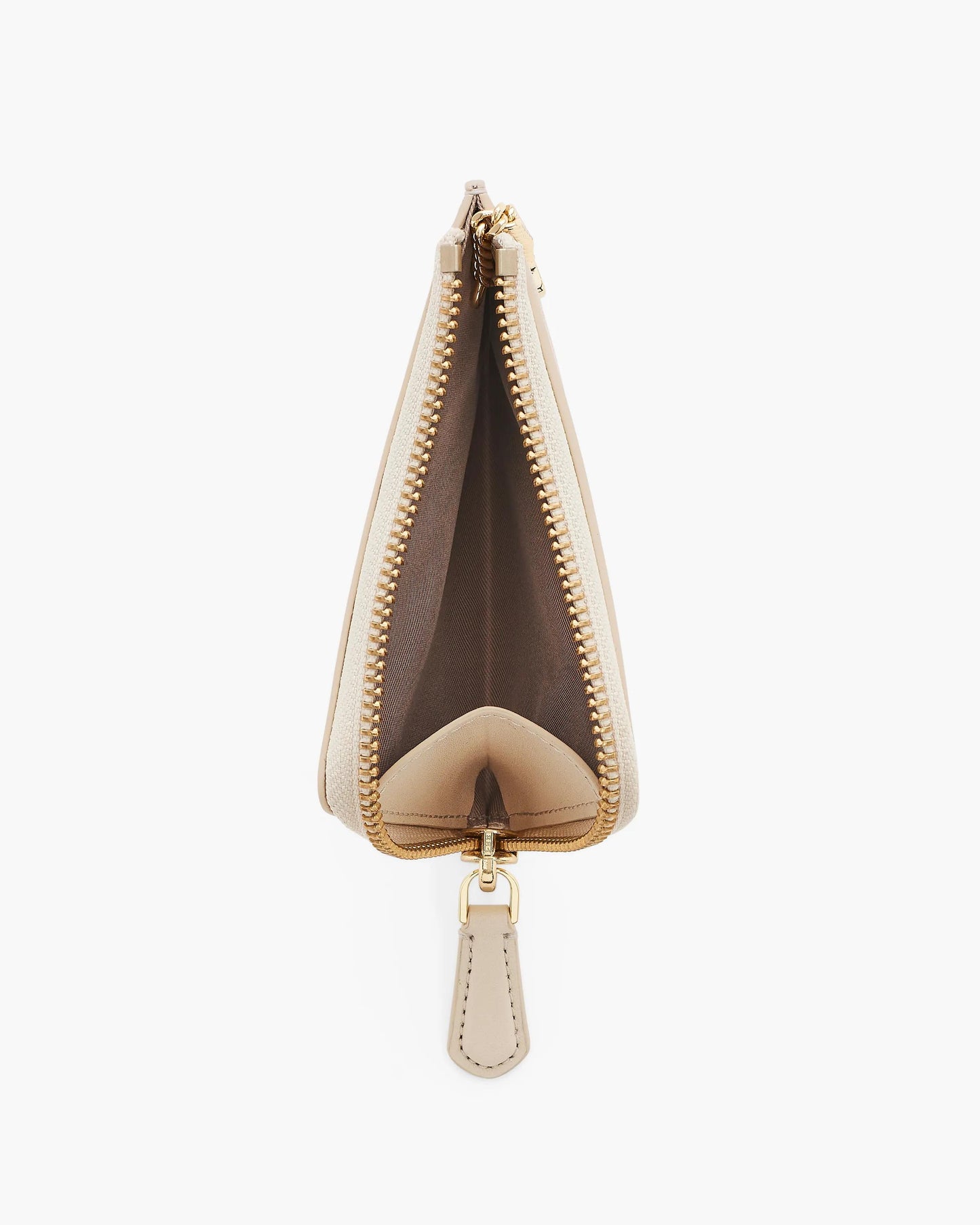 Carteira Marc Jacobs The Everyday Top Zip Wallet, Couro Legítimo Liso, cor Branco Nuvem, vista lateral | Original Exports