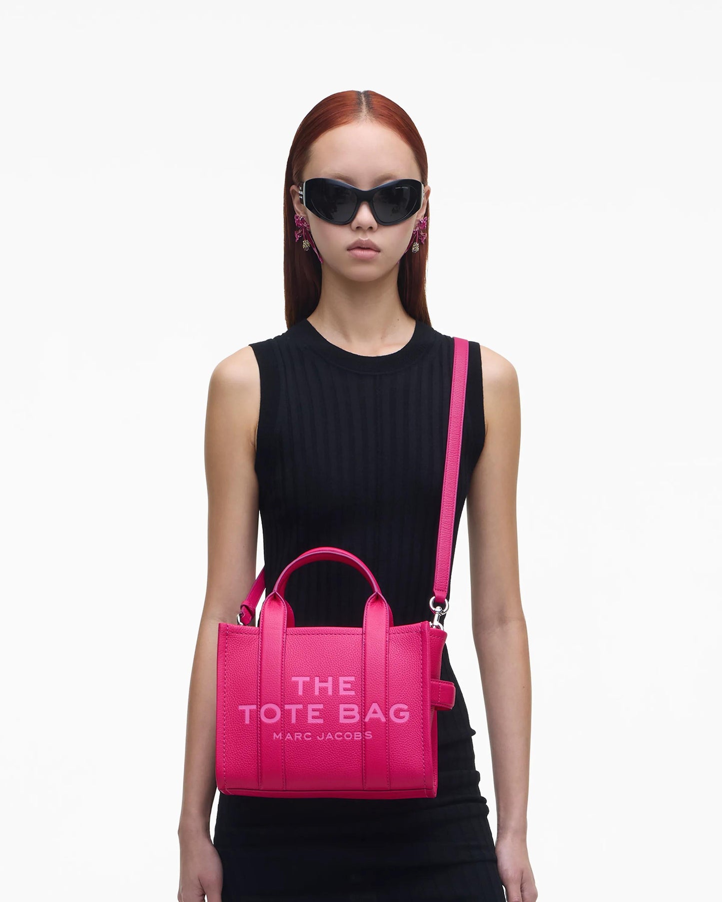 Bolsa Marc Jacobs The Leather Small Tote Bag, Couro Legítimo, cor Pink, vista lateral | Original Exports