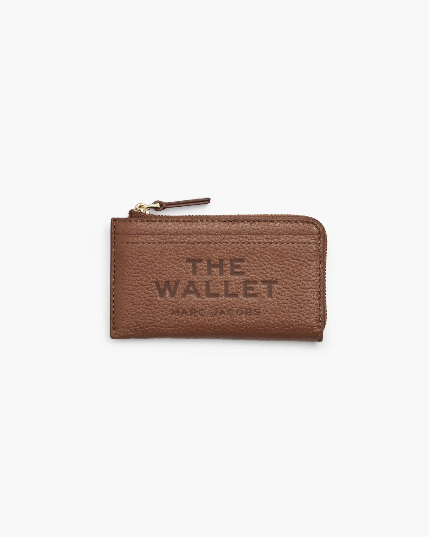 Carteira Marc Jacobs The Leather Top Zip Multi Wallet, Couro Legítimo, cor Óleo de Argan, vista frontal | Original Exports