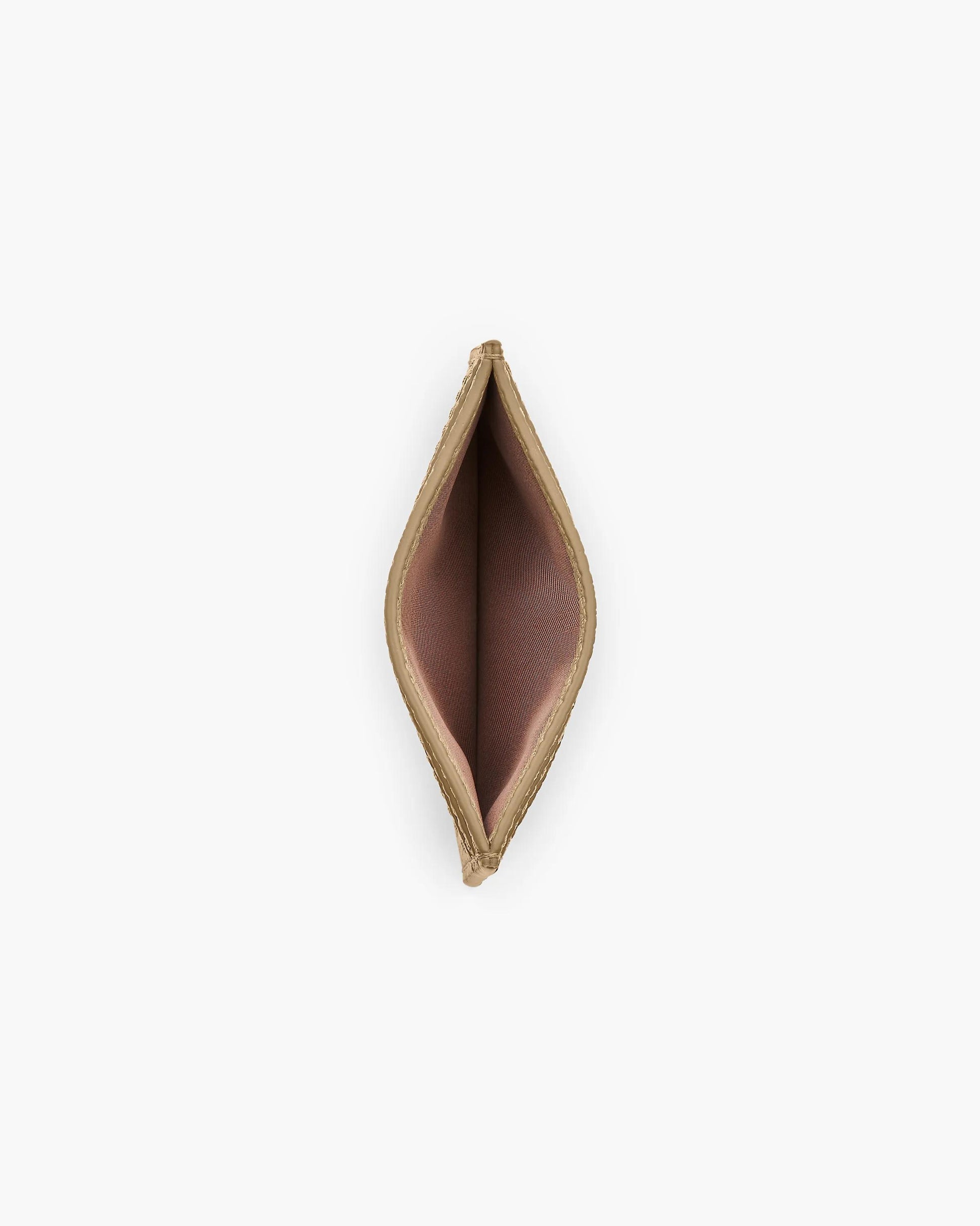 Carteira Marc Jacobs The Leather Card Case, Couro Legítimo Full-Grain, cor Camelo, vista lateral | Original Exports