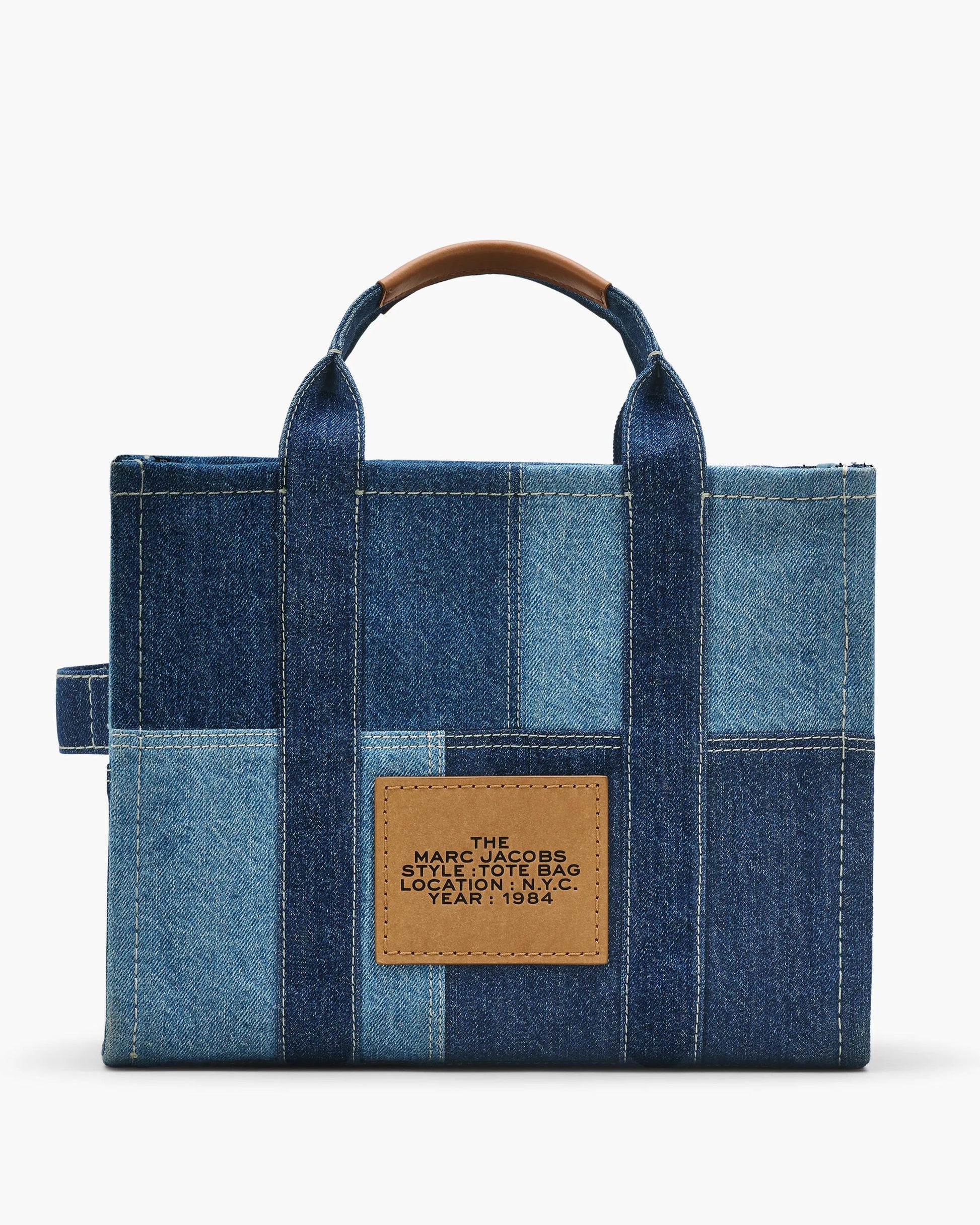 Bolsa Marc Jacobs The Denim Medium Tote Bag, Jeans, cor Azul Jeans, detalhe do material | Original Exports