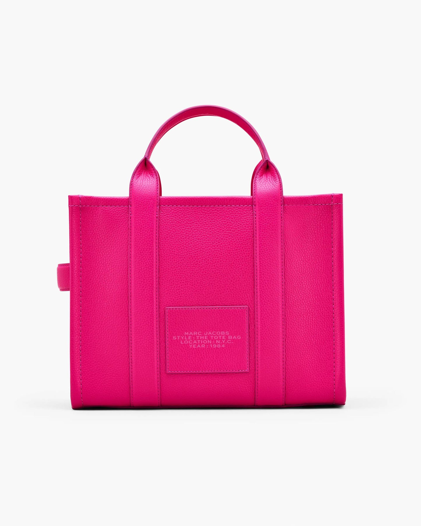 Bolsa Marc Jacobs The Leather Medium Tote Bag, Couro Legítimo, cor Pink, detalhe do material | Original Exports