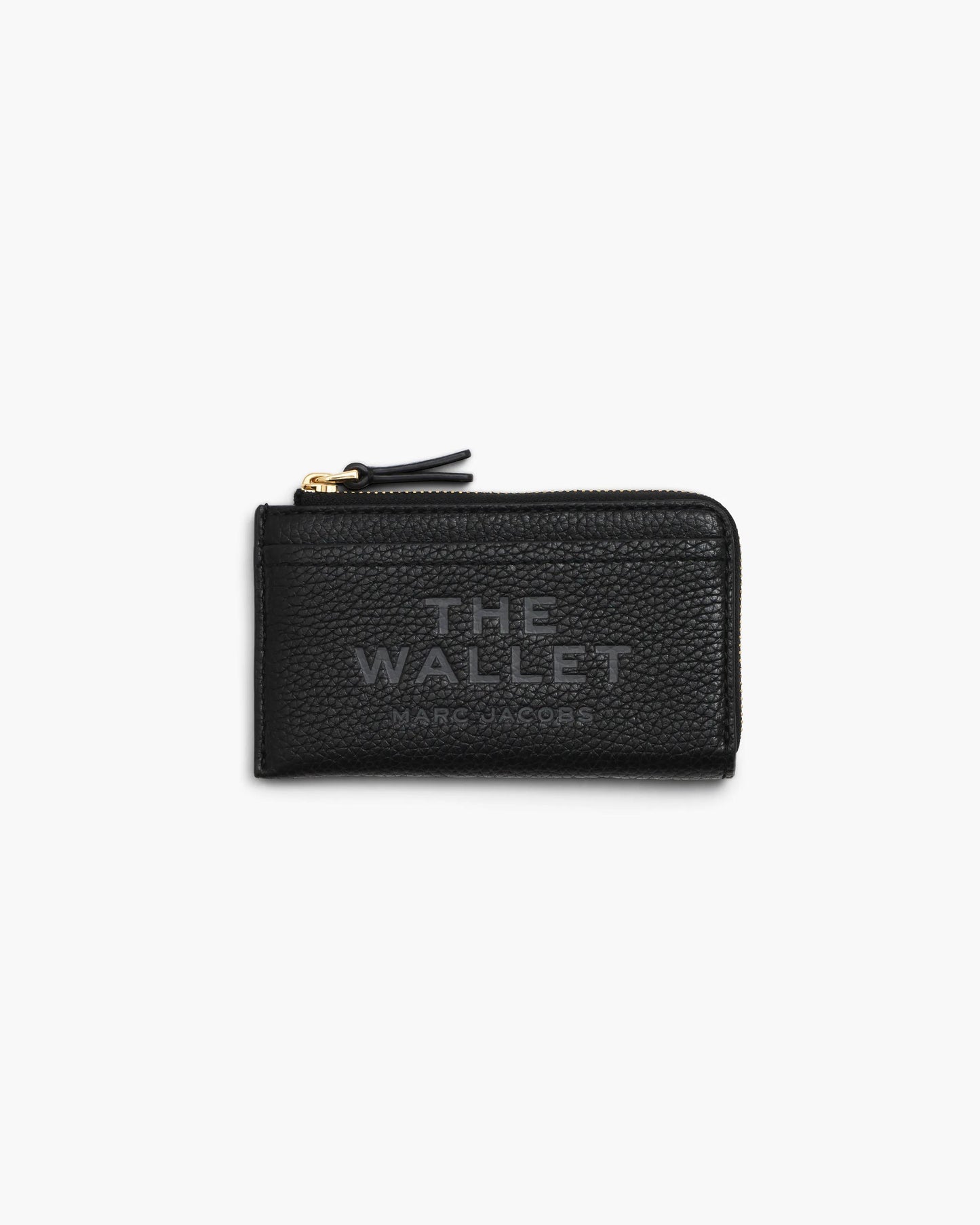 Carteira Marc Jacobs The Leather Top Zip Multi Wallet, Couro Legítimo, cor Preto, vista frontal | Original Exports