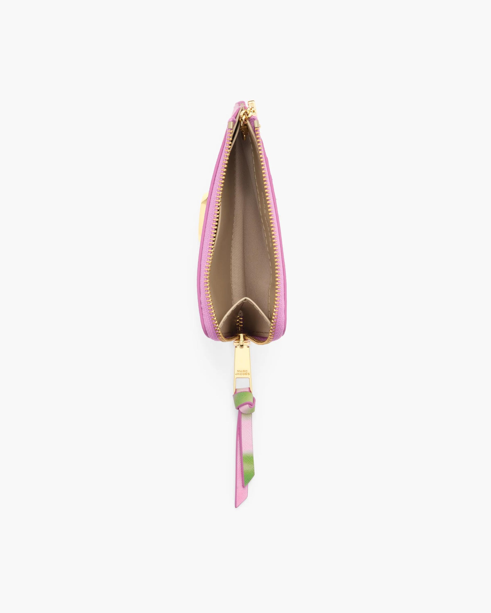 Carteira Marc Jacobs The Blurred Floral Snapshot Top Zip Multi Wallet, Couro Saffiano Legítimo estampado, cor Rosa Fita Multicolor, vista lateral | Original Exports