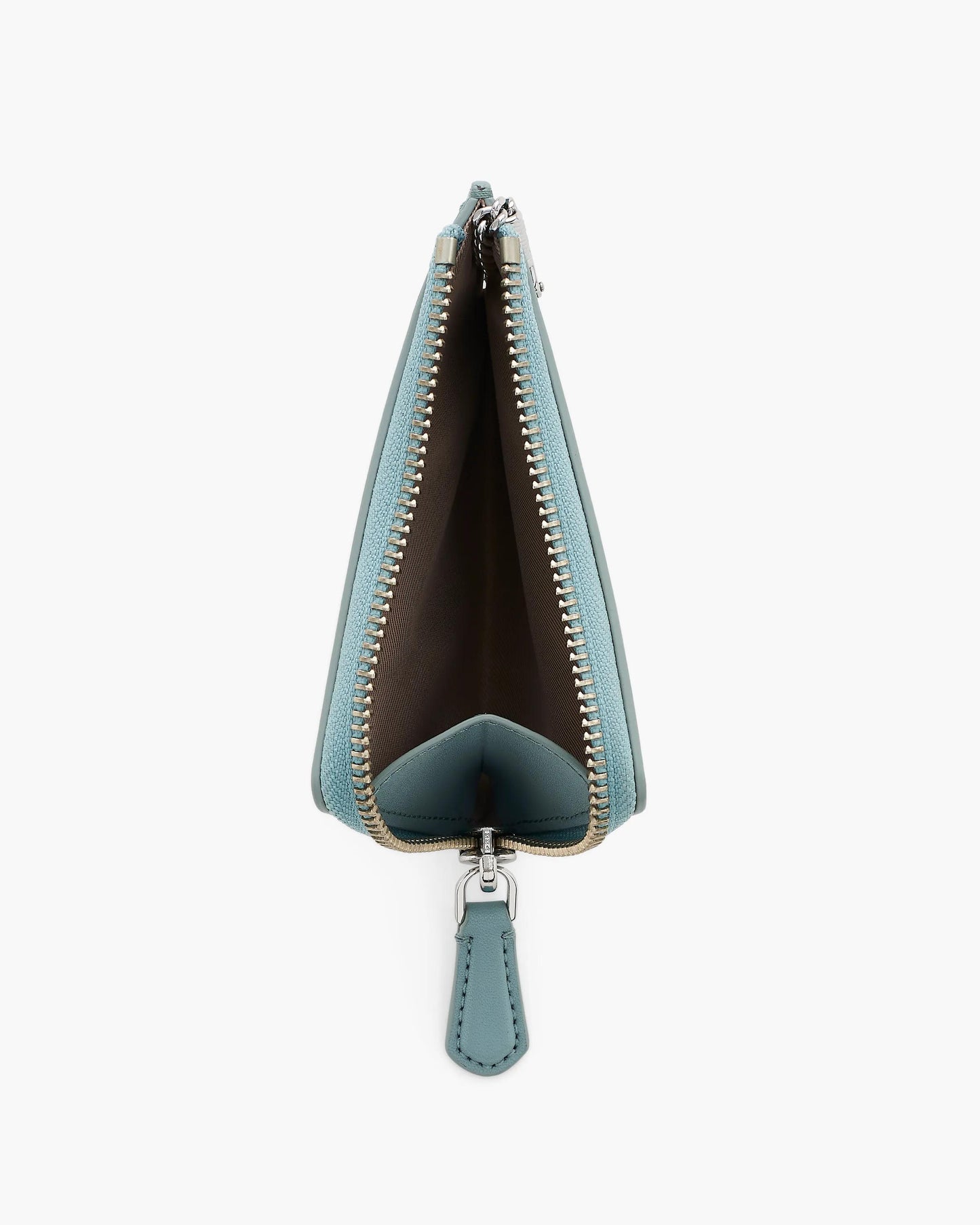 Carteira Marc Jacobs The Everyday Top Zip Wallet, Couro Legítimo Liso, cor Azul Céu, vista lateral | Original Exports