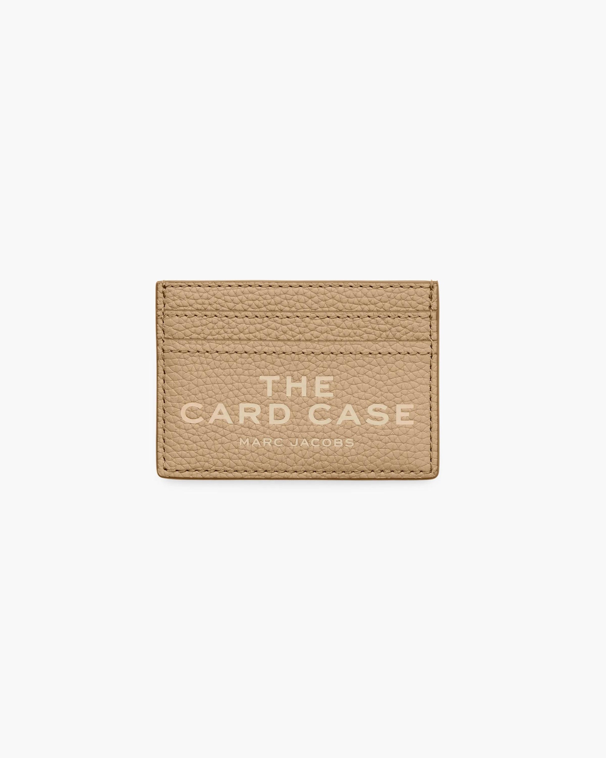 Carteira Marc Jacobs The Leather Card Case, Couro Legítimo Full-Grain, cor Camelo, vista frontal | Original Exports