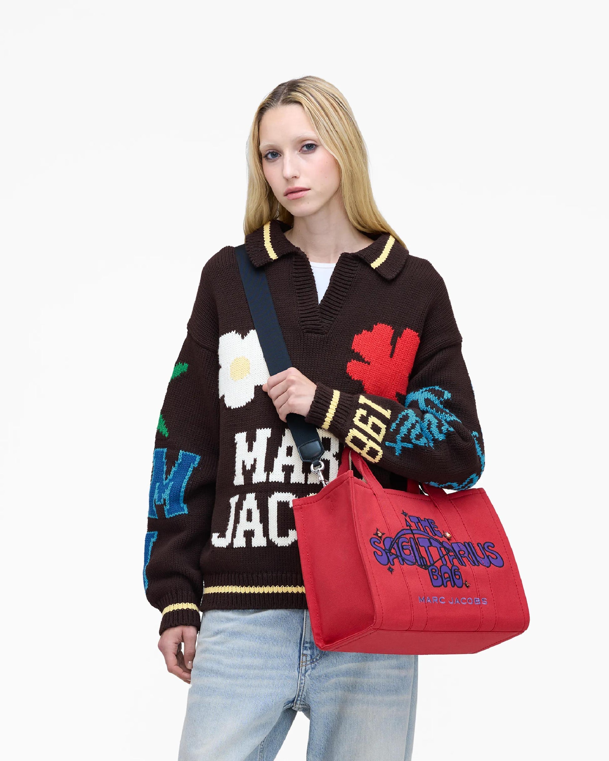 Bolsa Marc Jacobs The Zodiac Tote Bag, Lona de Algodão, cor Sagitário, vista lateral | Original Exports