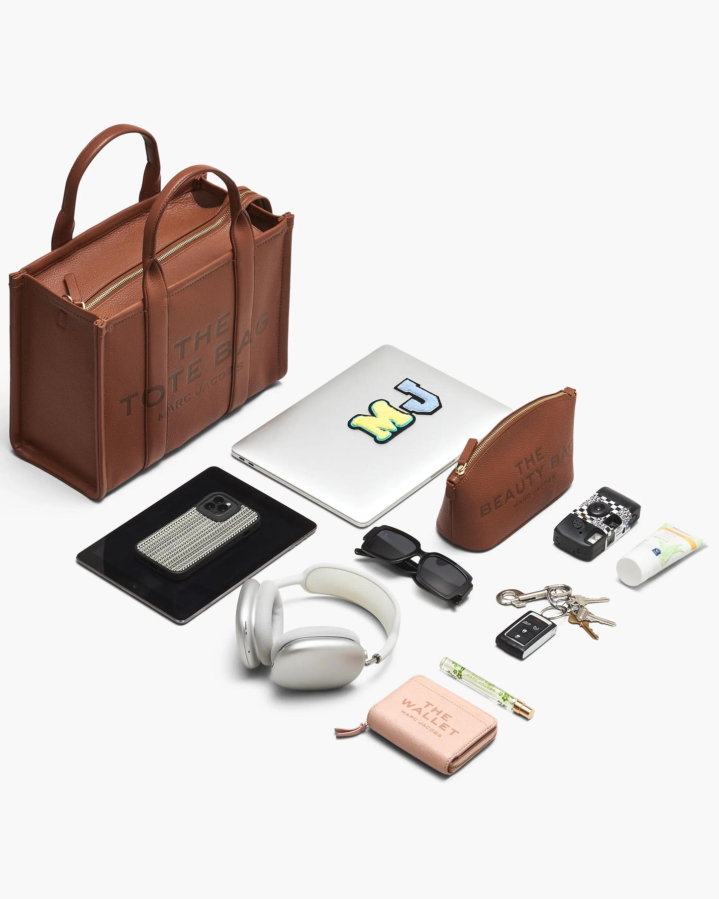 Bolsa Marc Jacobs The Leather Medium Tote Bag, Couro Legítimo, cor Rosa Fita, vista interna | Original Exports