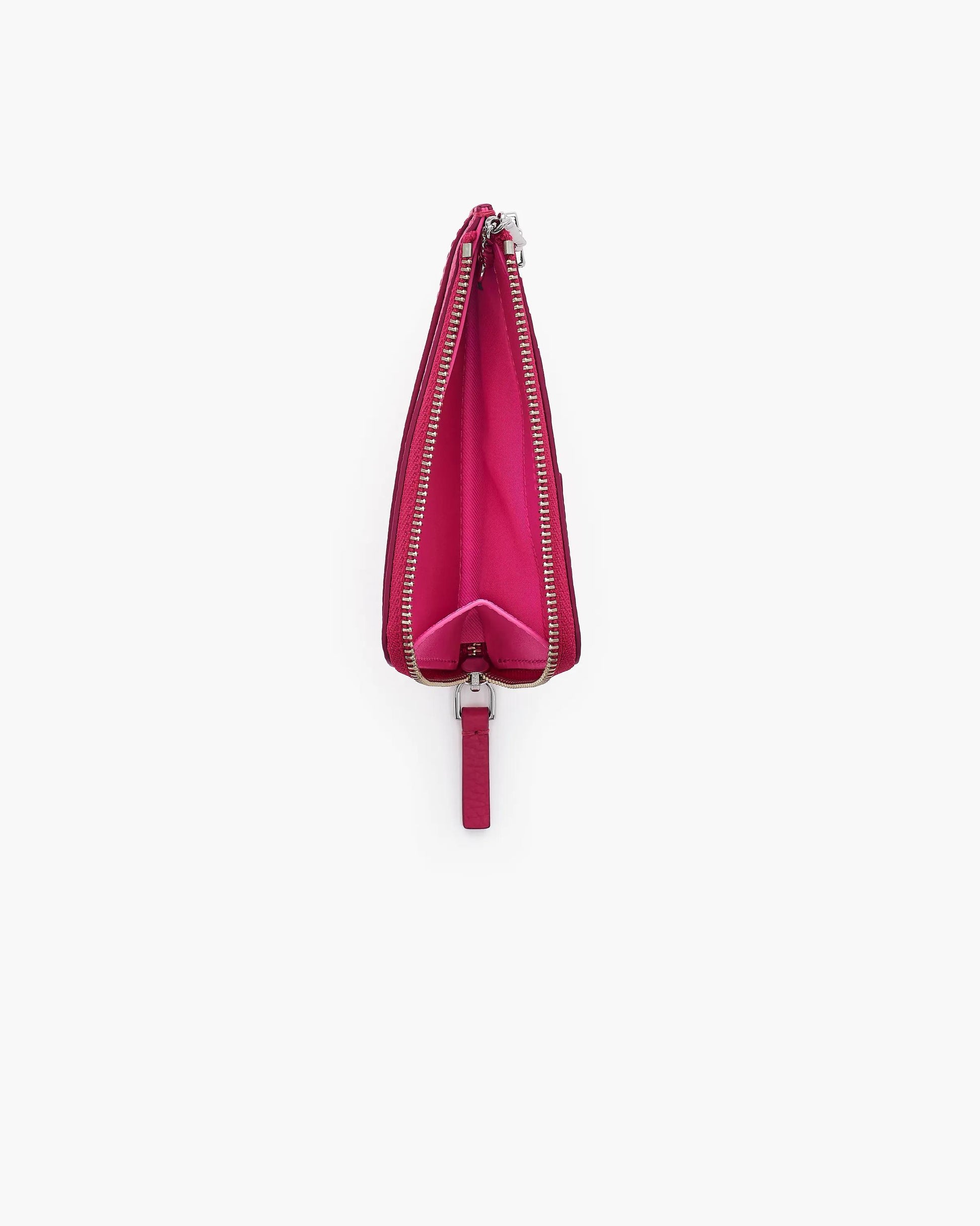 Carteira Marc Jacobs The Leather Top Zip Multi Wallet, Couro Legítimo, cor Rosa Framboesa, vista lateral | Original Exports
