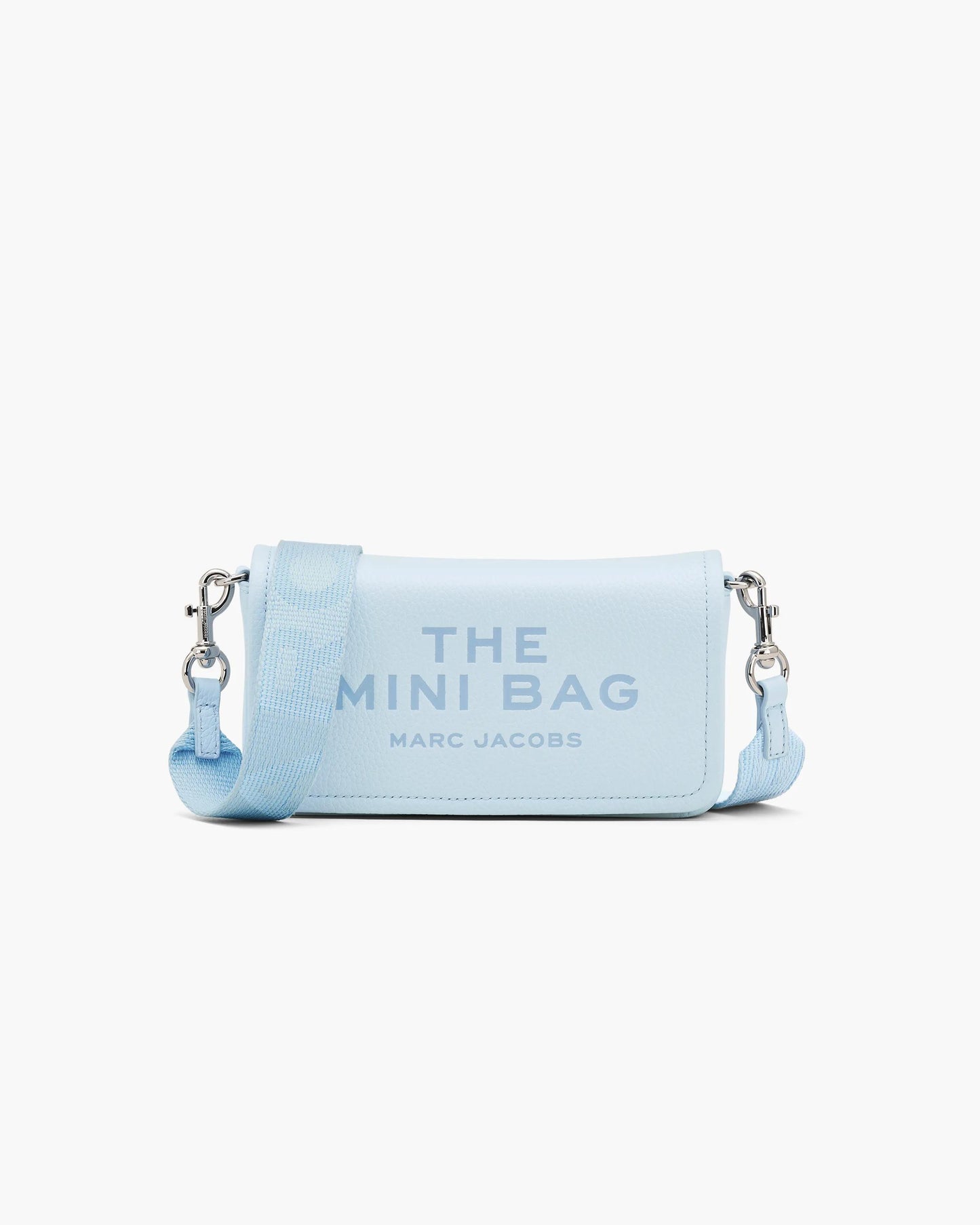 Bolsa Marc Jacobs The Leather Mini Bag, Couro Legítimo, cor Azul Nuvem, vista frontal | Original Exports