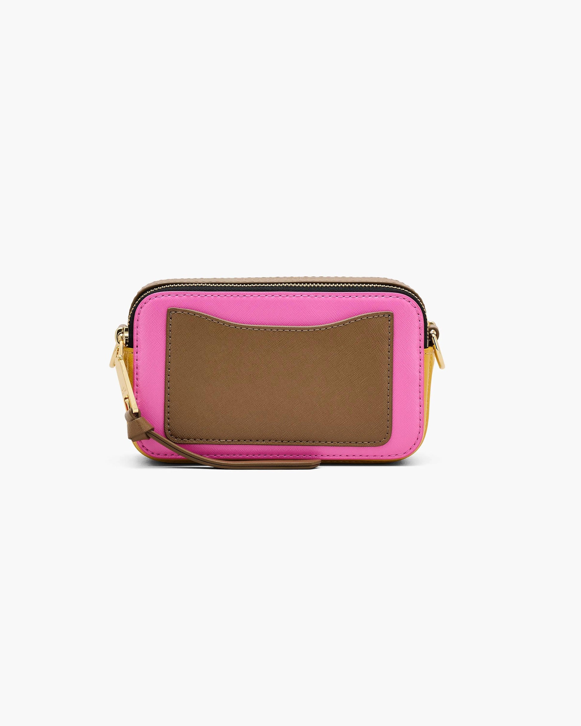 Bolsa Marc Jacobs The Snapshot Jacquard, Tecido Jacquard Estampado, cor Rosa Laço Multicolor, detalhe do material | Original Exports