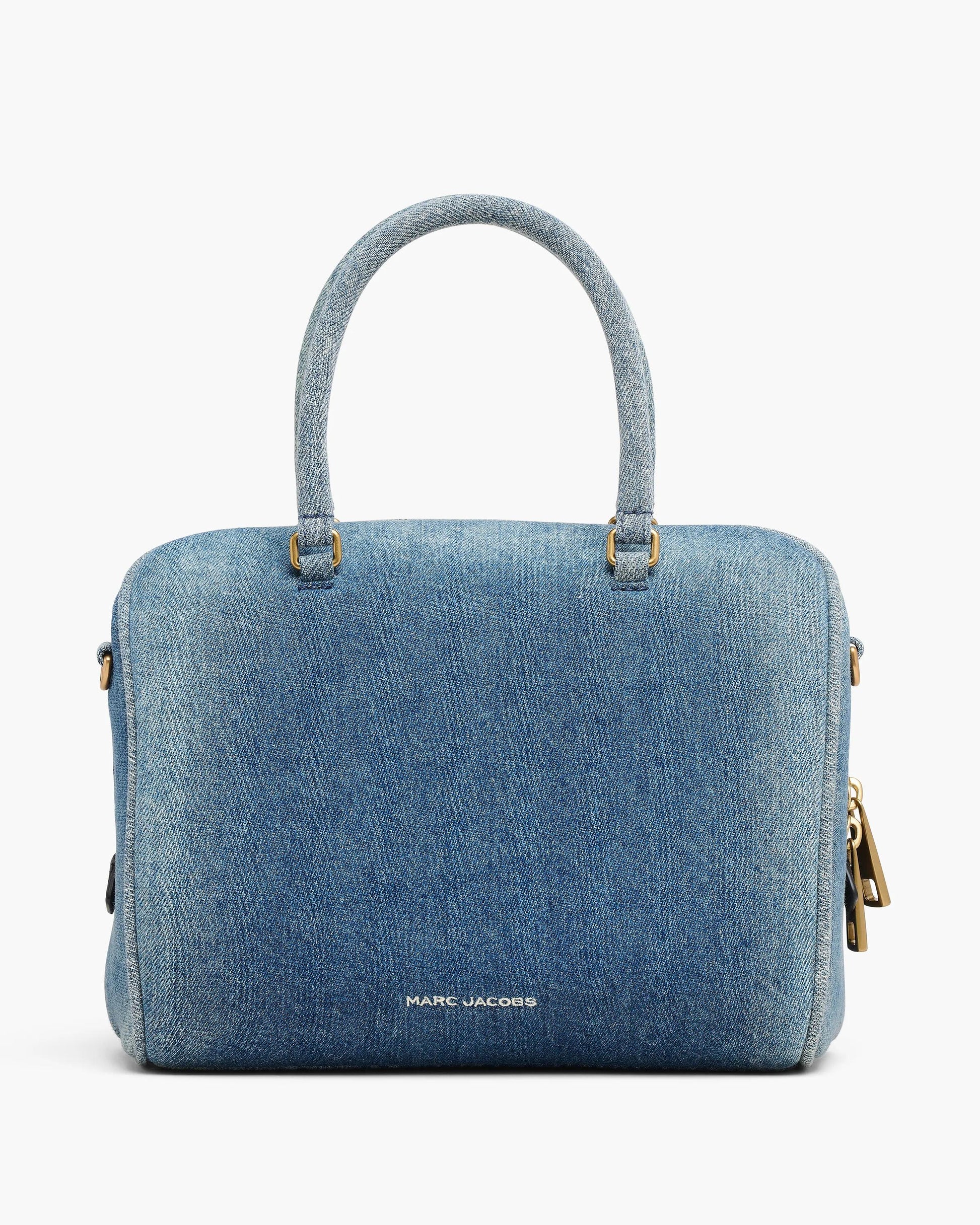Bolsa Marc Jacobs The Denim Small Wave, Jeans, cor Jeans Médio (Indigo), detalhe do material | Original Exports