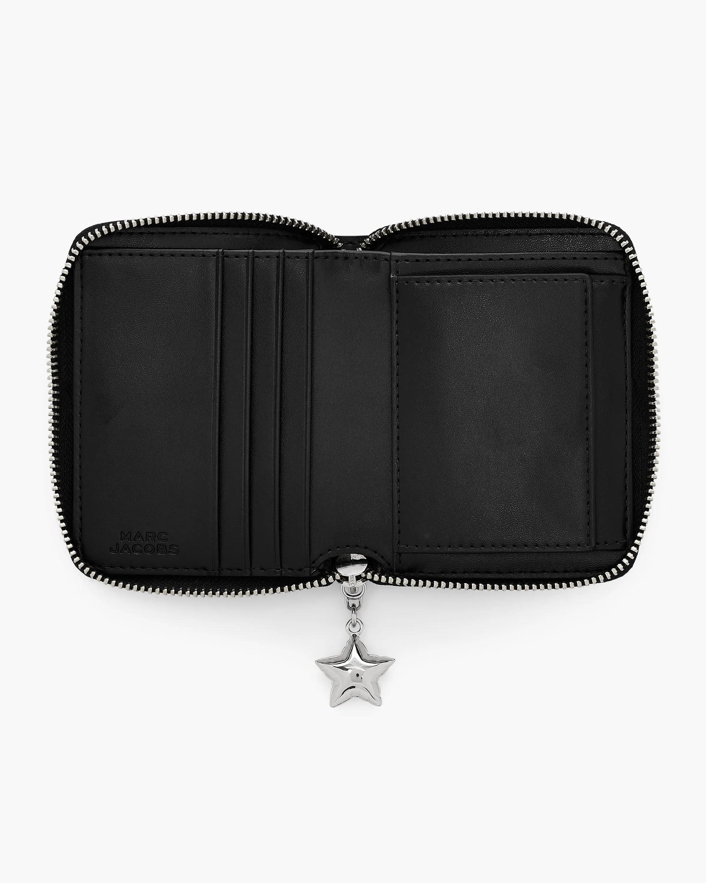 Carteira Marc Jacobs The Perfect Everyday Slim Compact Wallet, Couro Legítimo Liso, cor Preto, vista lateral | Original Exports